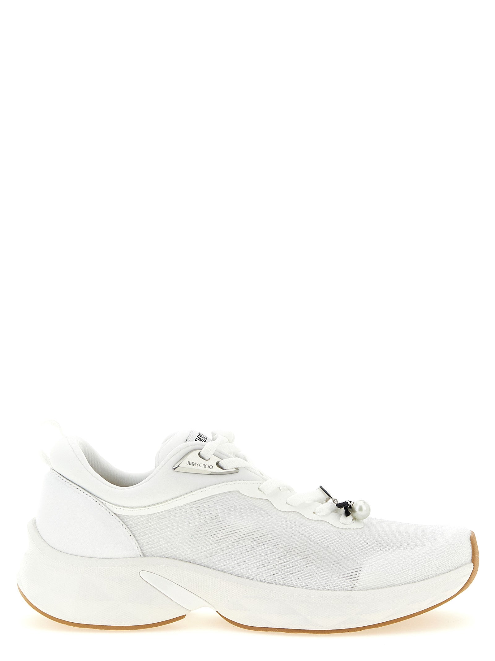 Jimmy Choo White Tencel Athletic Women's Sneakers