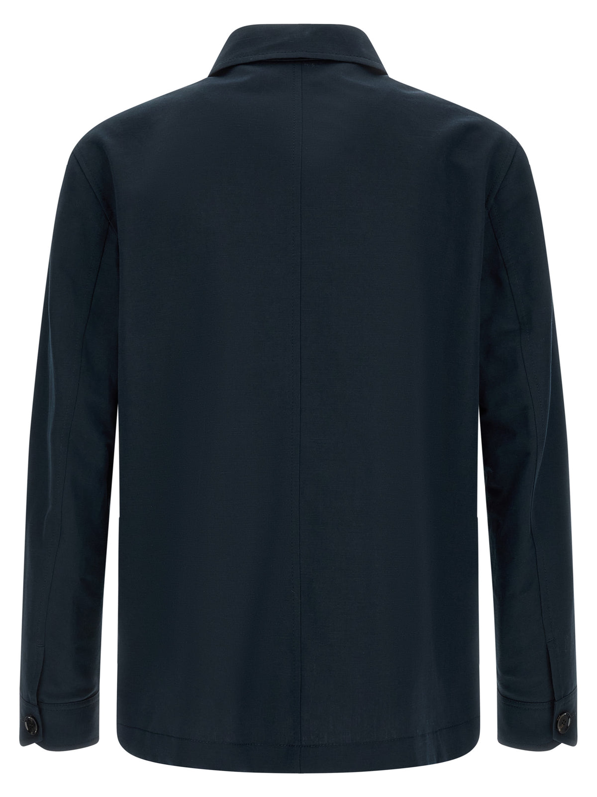 Brioni Blue Linen Full-Length Men's Jacket