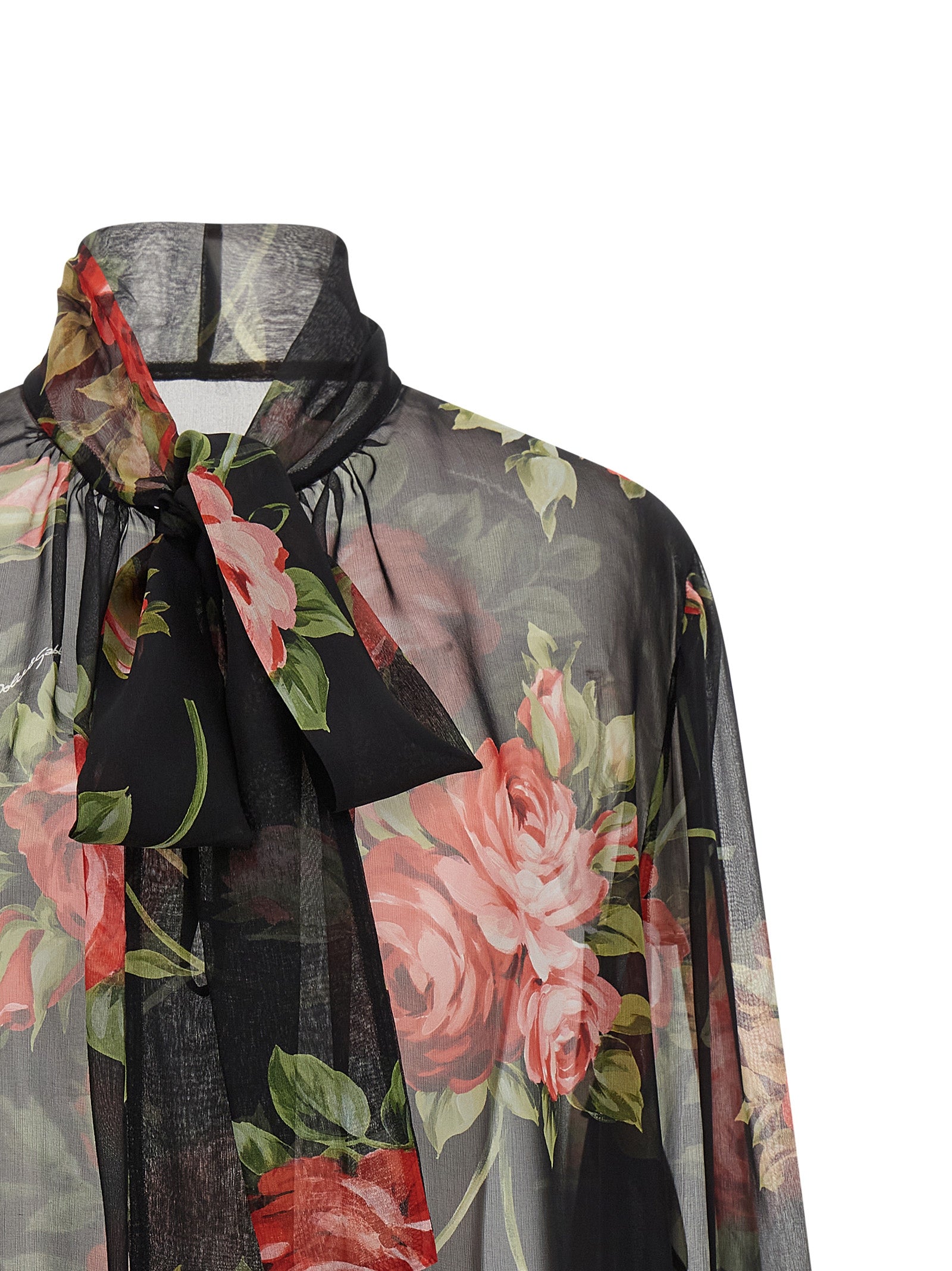 Dolce & Gabbana Black Silk Pattern Women's Shirt