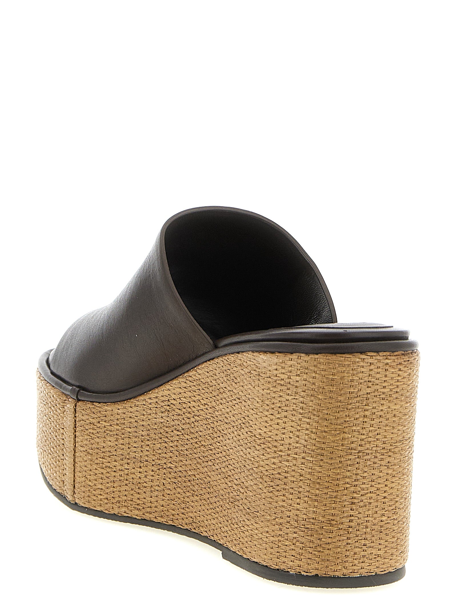 Brunello Cucinelli Brown Calfskin Wedge Women's Sandals