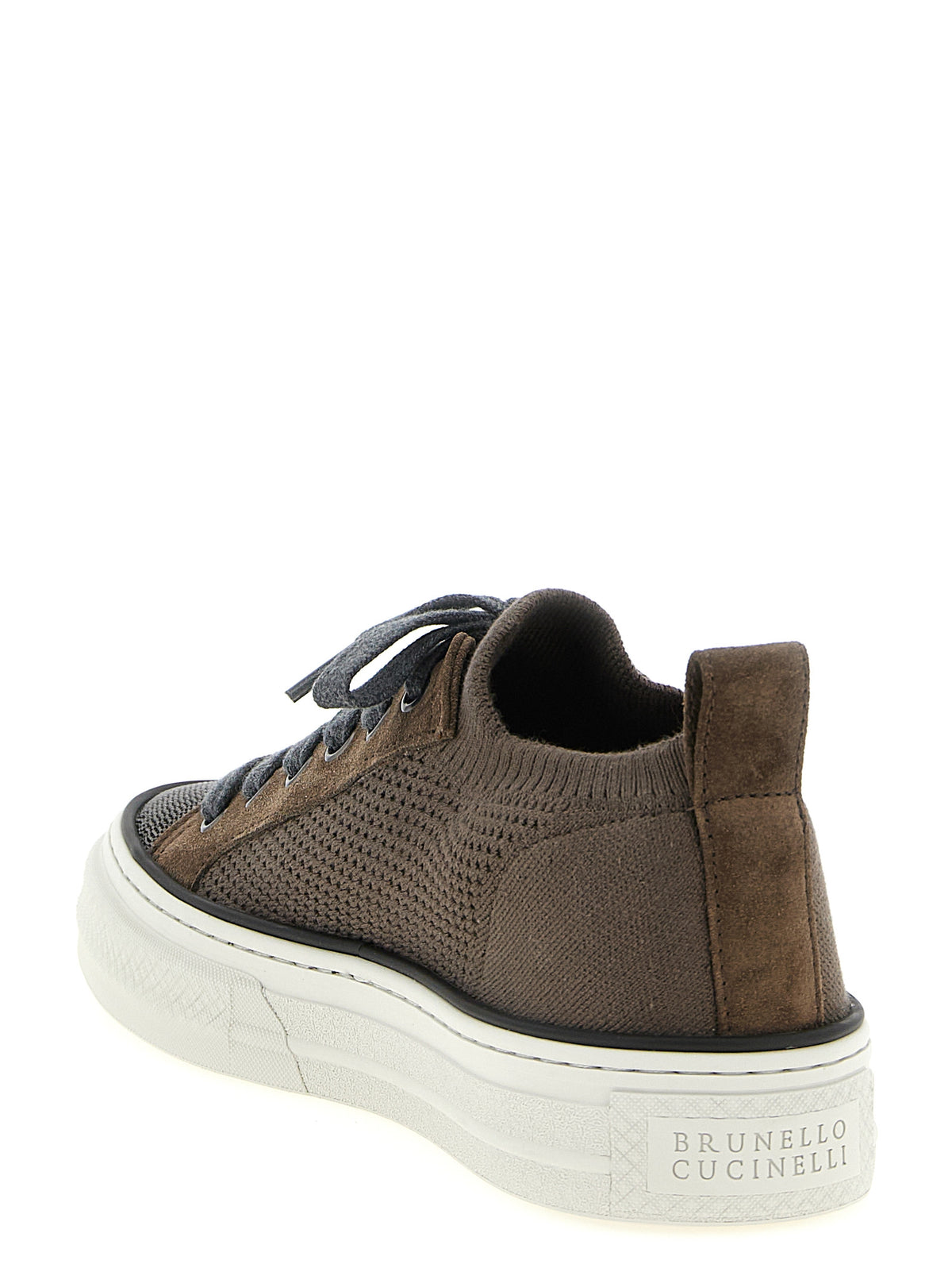 Brunello Cucinelli Brown Cotton Low Top Women's Sneakers