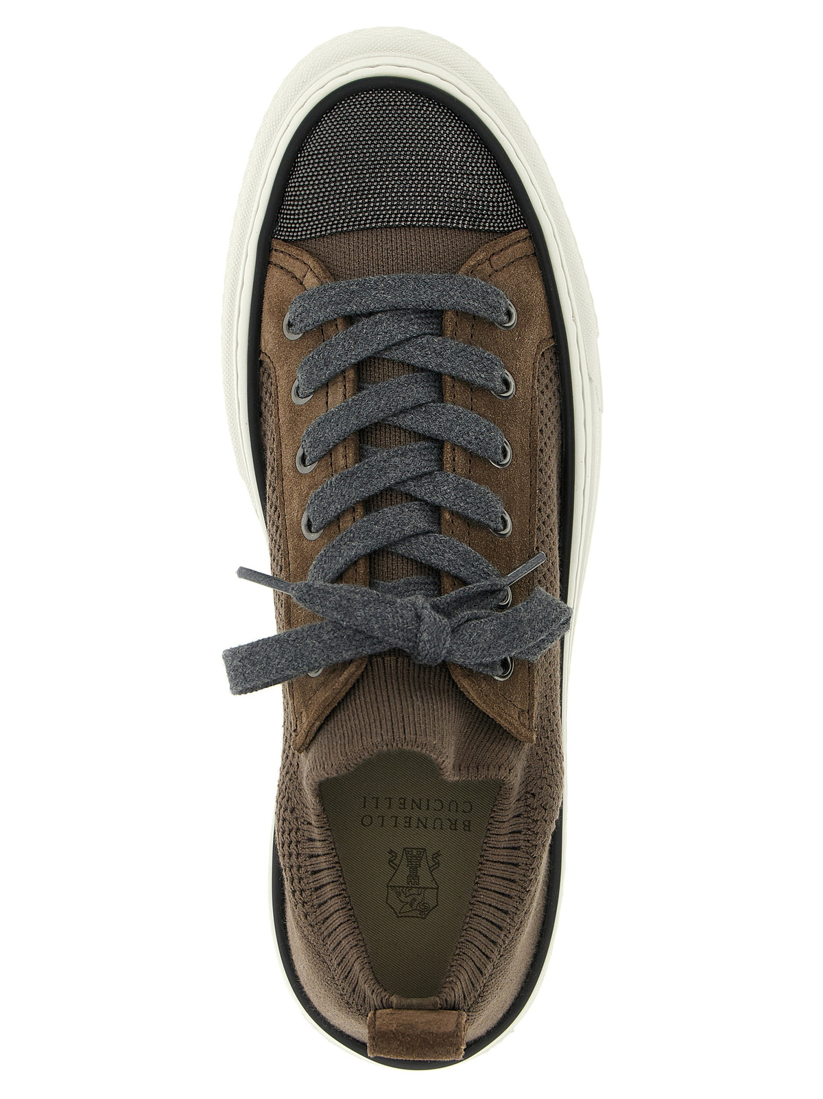 Brunello Cucinelli Brown Cotton Low Top Women's Sneakers