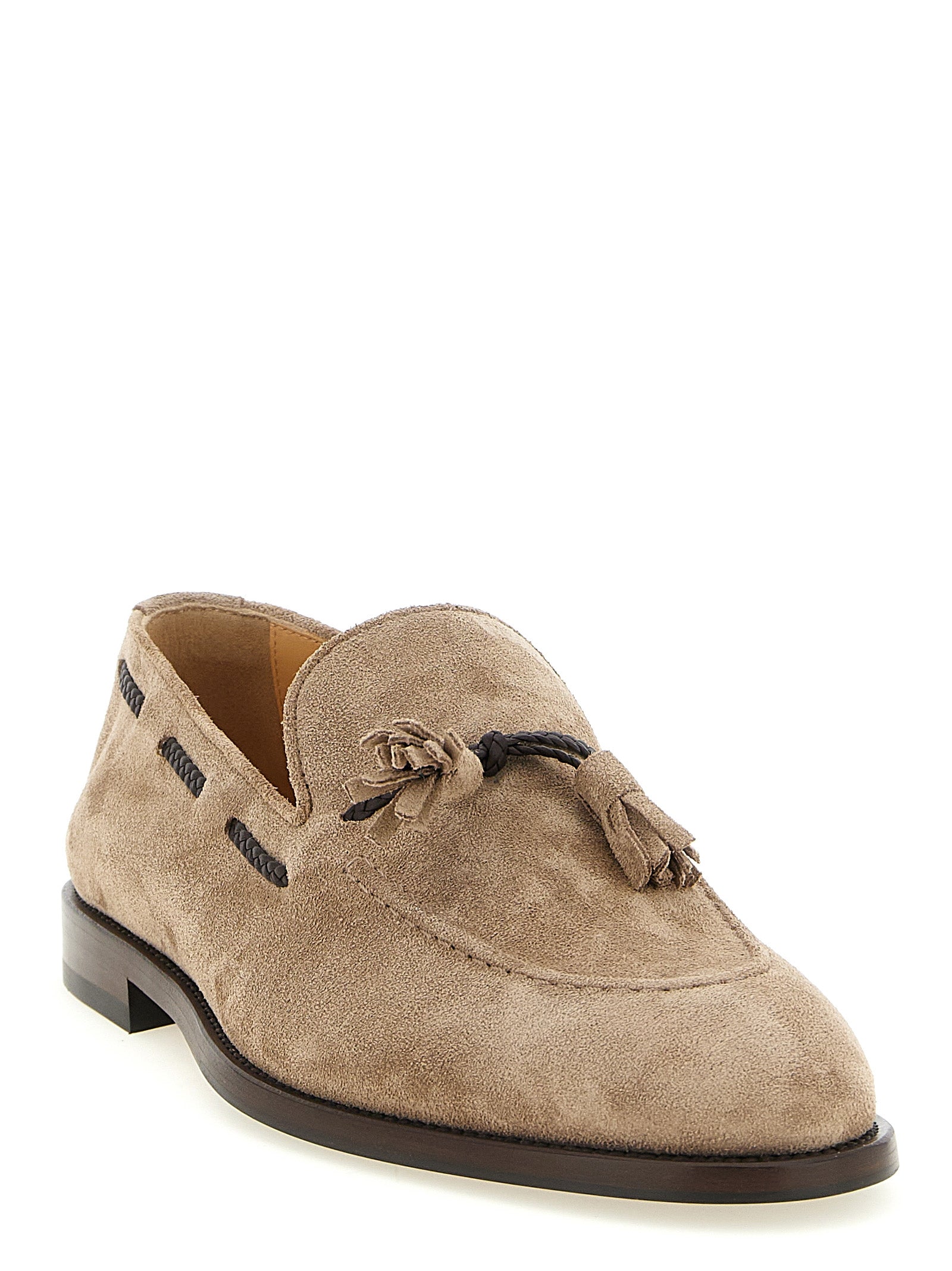 Brunello Cucinelli Brown Calfskin Slip-On Men's Loafers