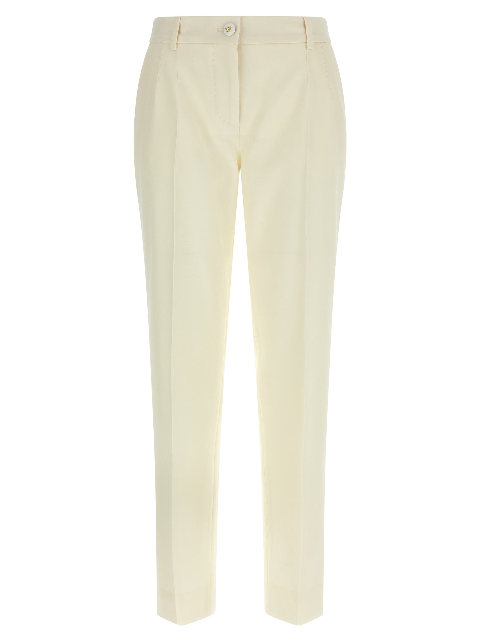 Dolce & Gabbana White Virgin Wool Dress Women's Pants