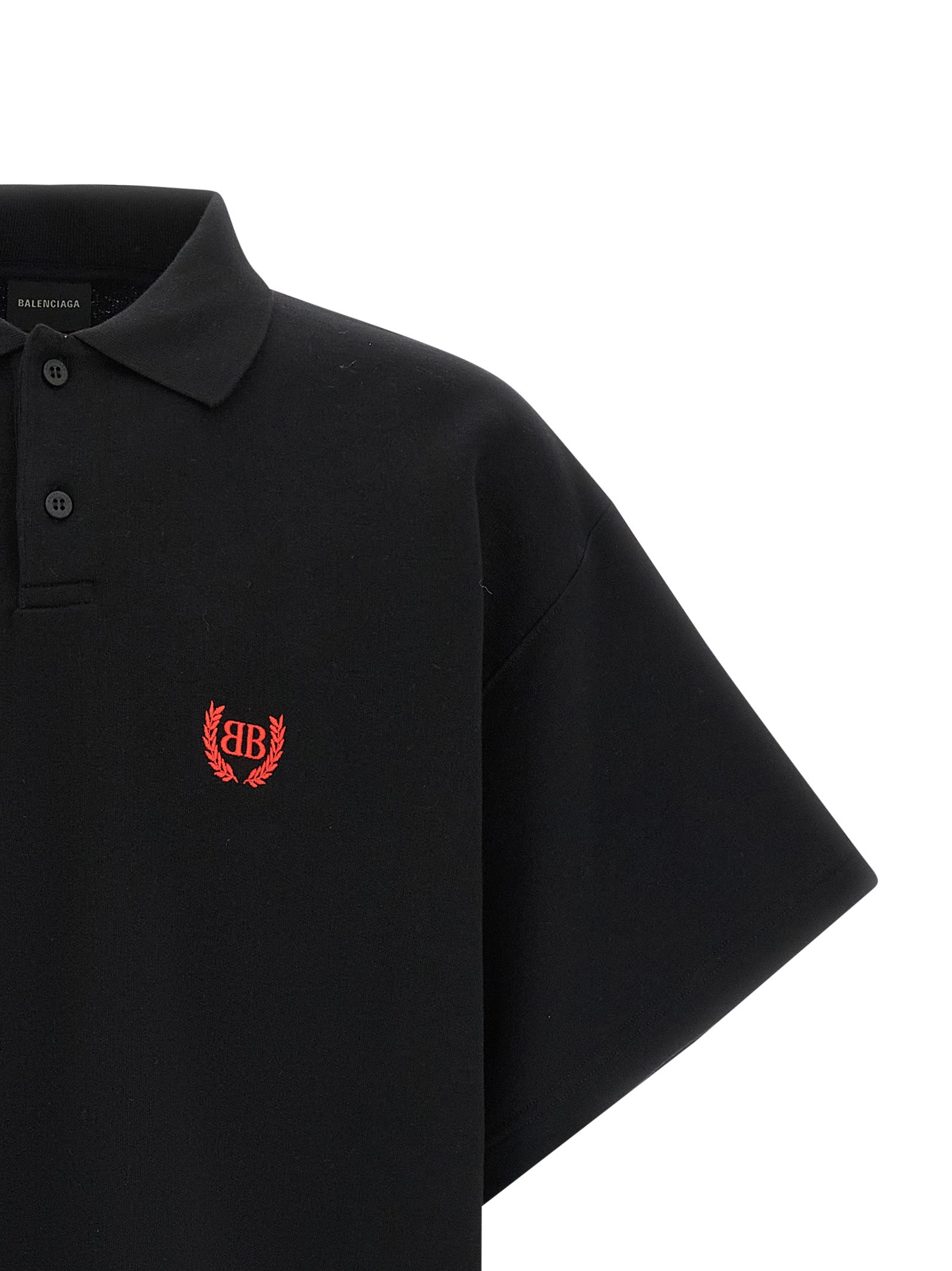 Balenciaga Black Cotton Polo Men's Shirt