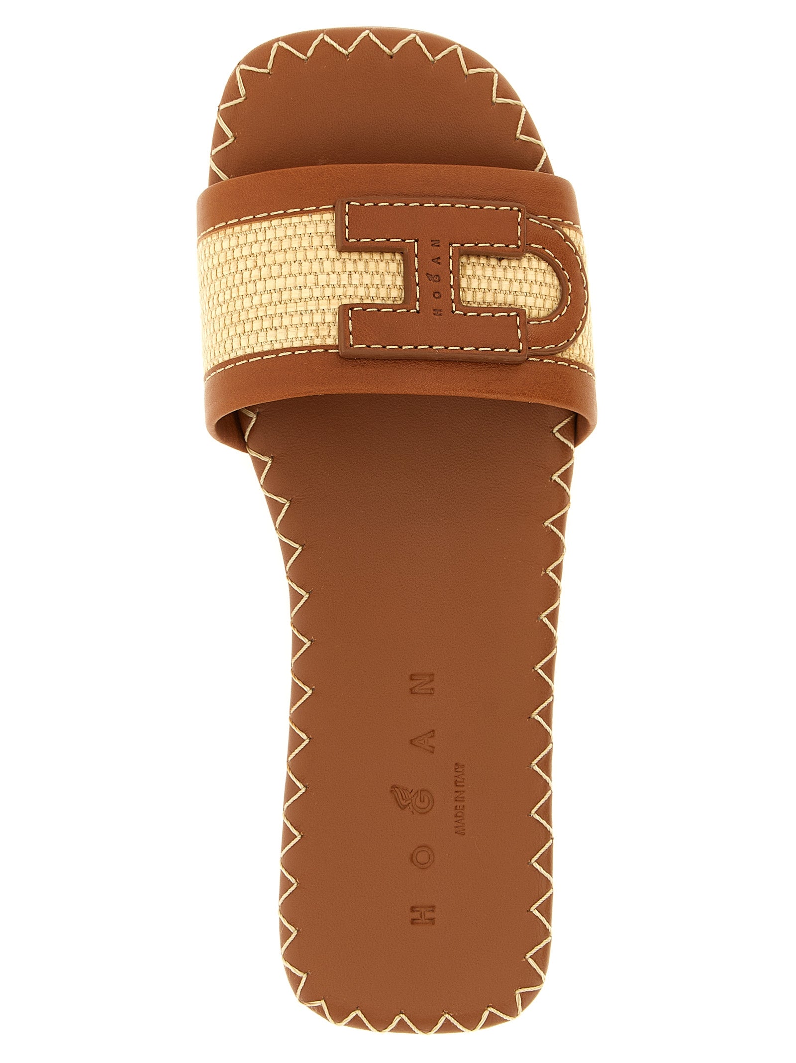 Hogan Brown Cotton Women's Slides