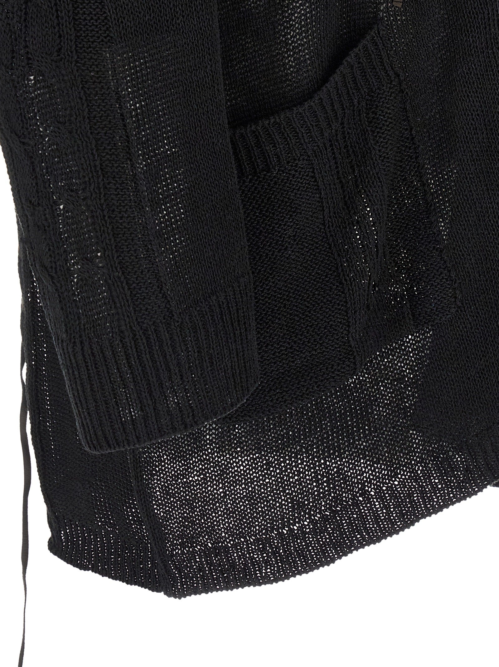 Yohji Yamamoto Black Linen Men's Cardigan