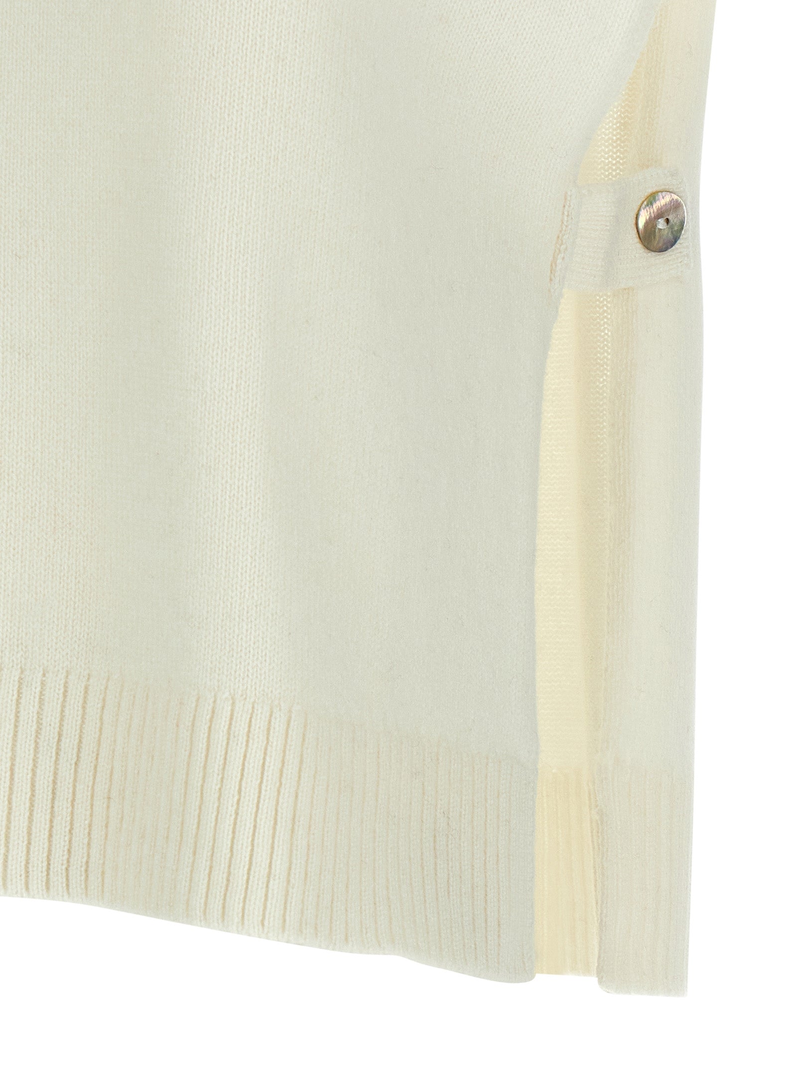 BE YOU White Cashmere Sleeveless Women's Jacket