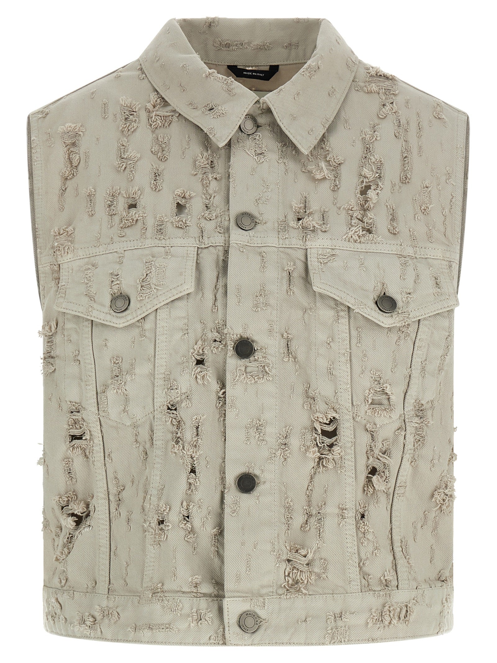 Haikure Gray Cotton Sleeveless Women's Jacket