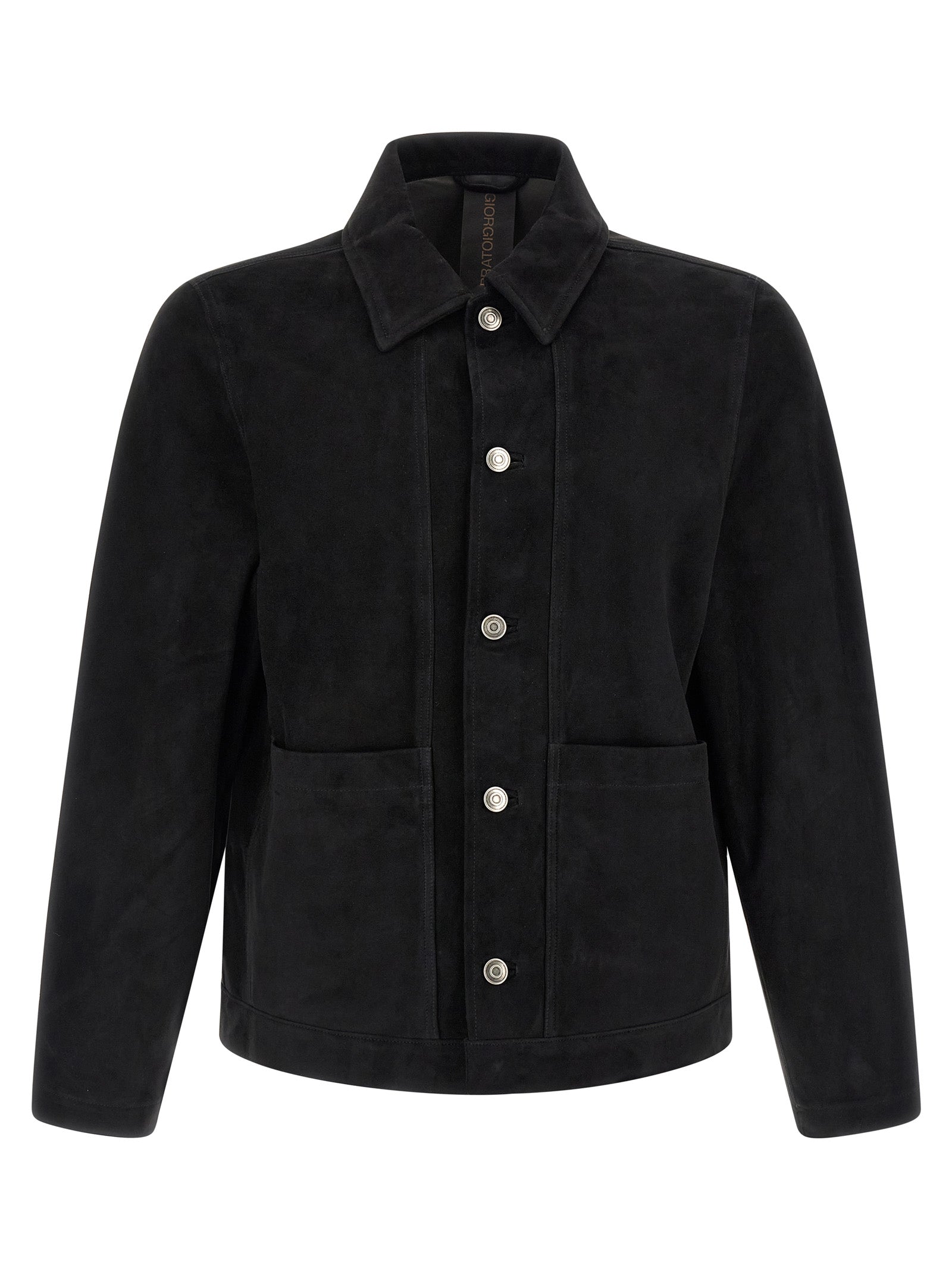 GIORGIO BRATO Black Suede Leather Leather Men's Jacket