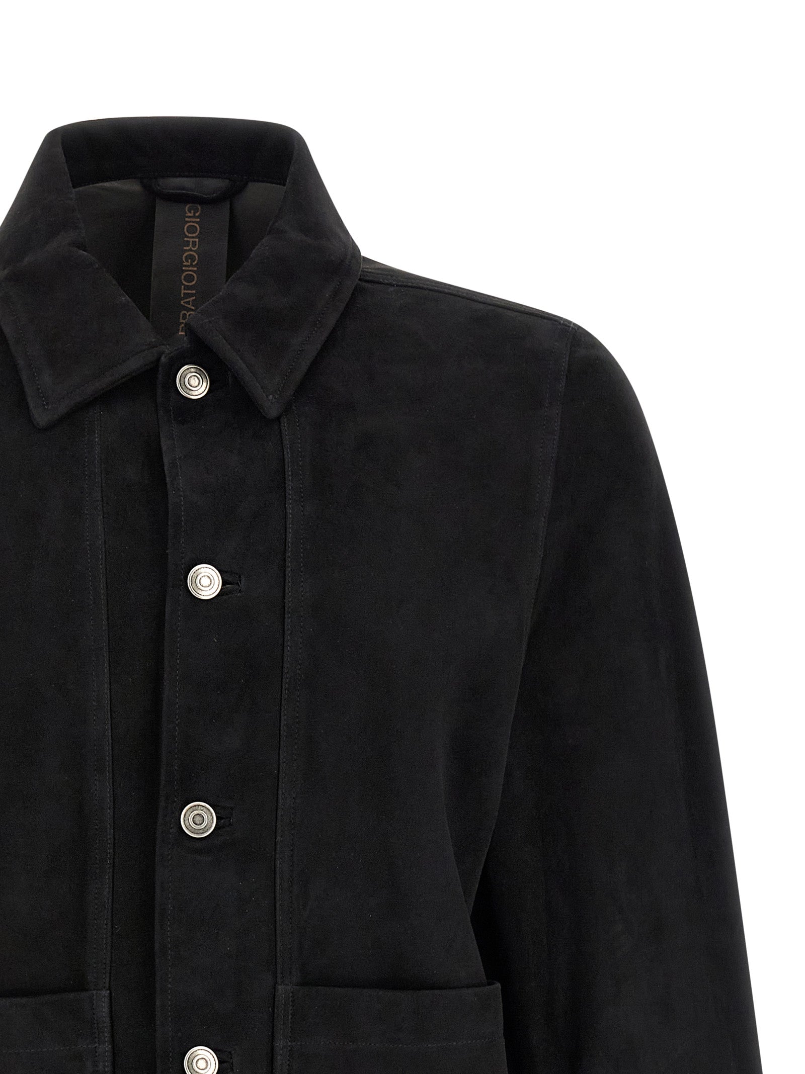 GIORGIO BRATO Black Suede Leather Leather Men's Jacket