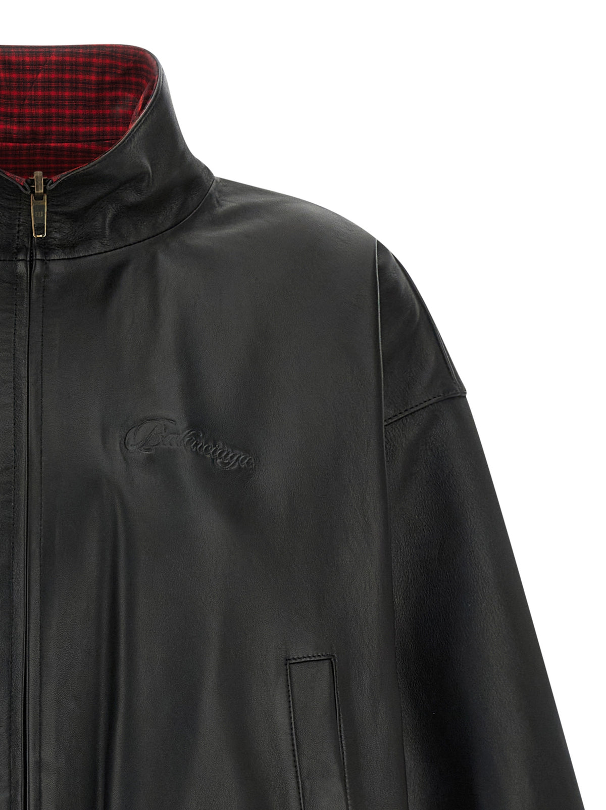 Balenciaga Black Lamb Leather Leather Women's Jacket