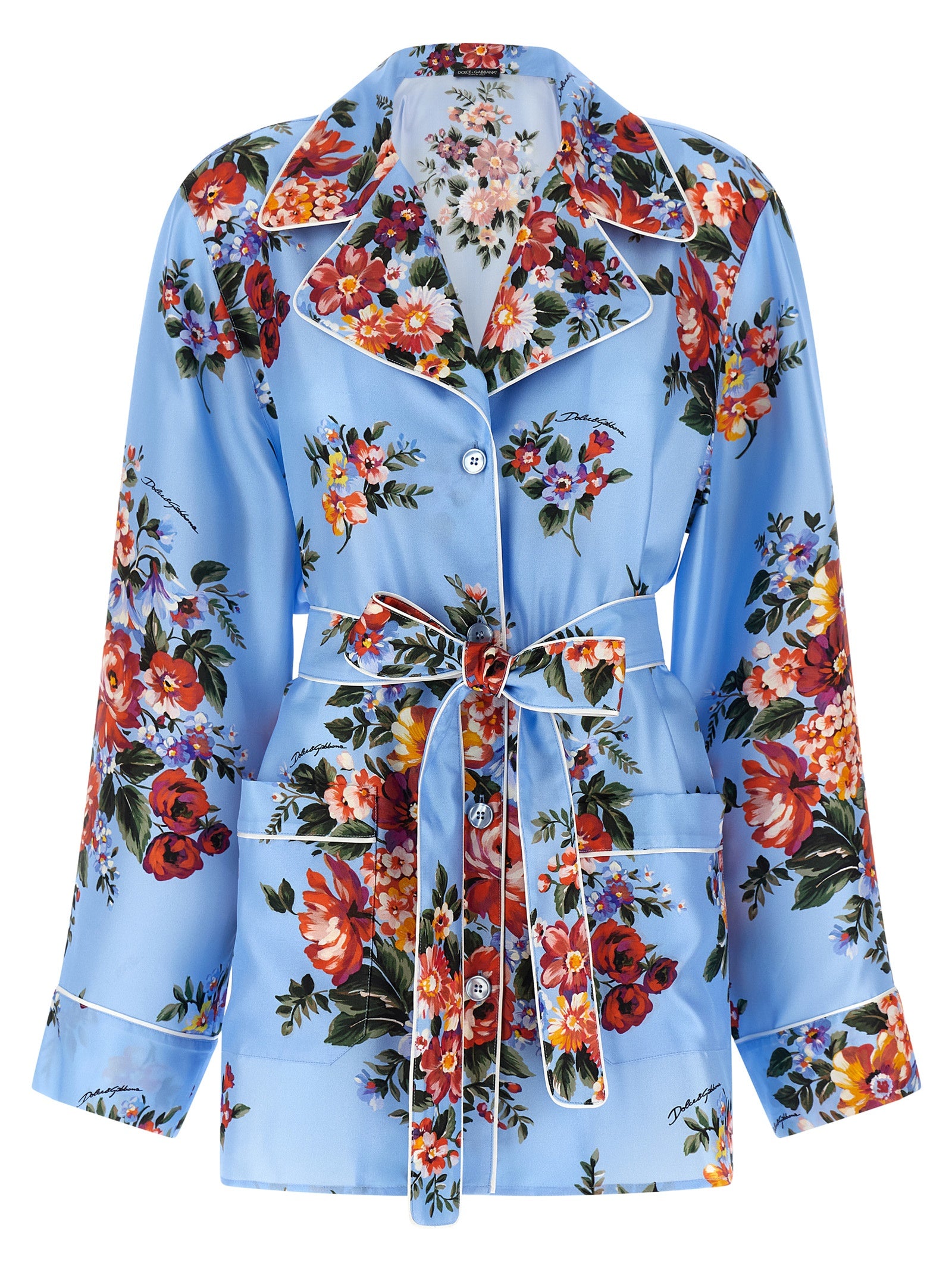 Dolce & Gabbana Blue Silk Women's Blouse