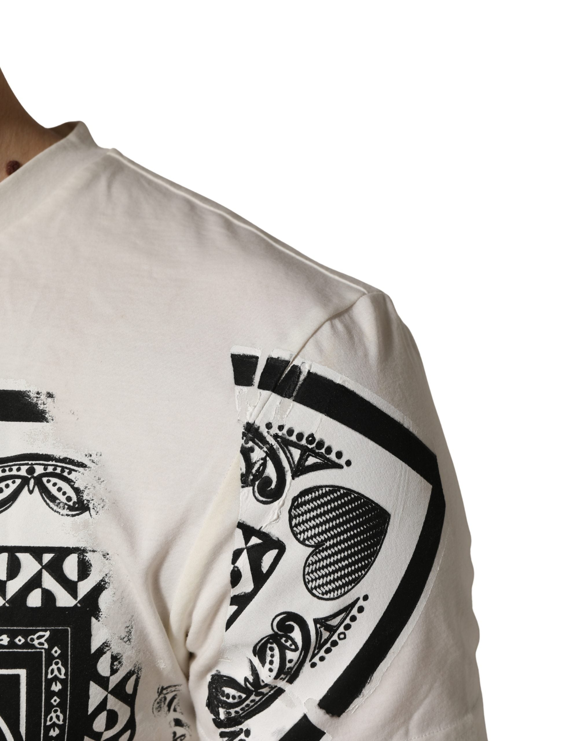 Dolce & Gabbana White Cotton Logo Bandana Print Men Men's T-shirt (Pre-Owned)