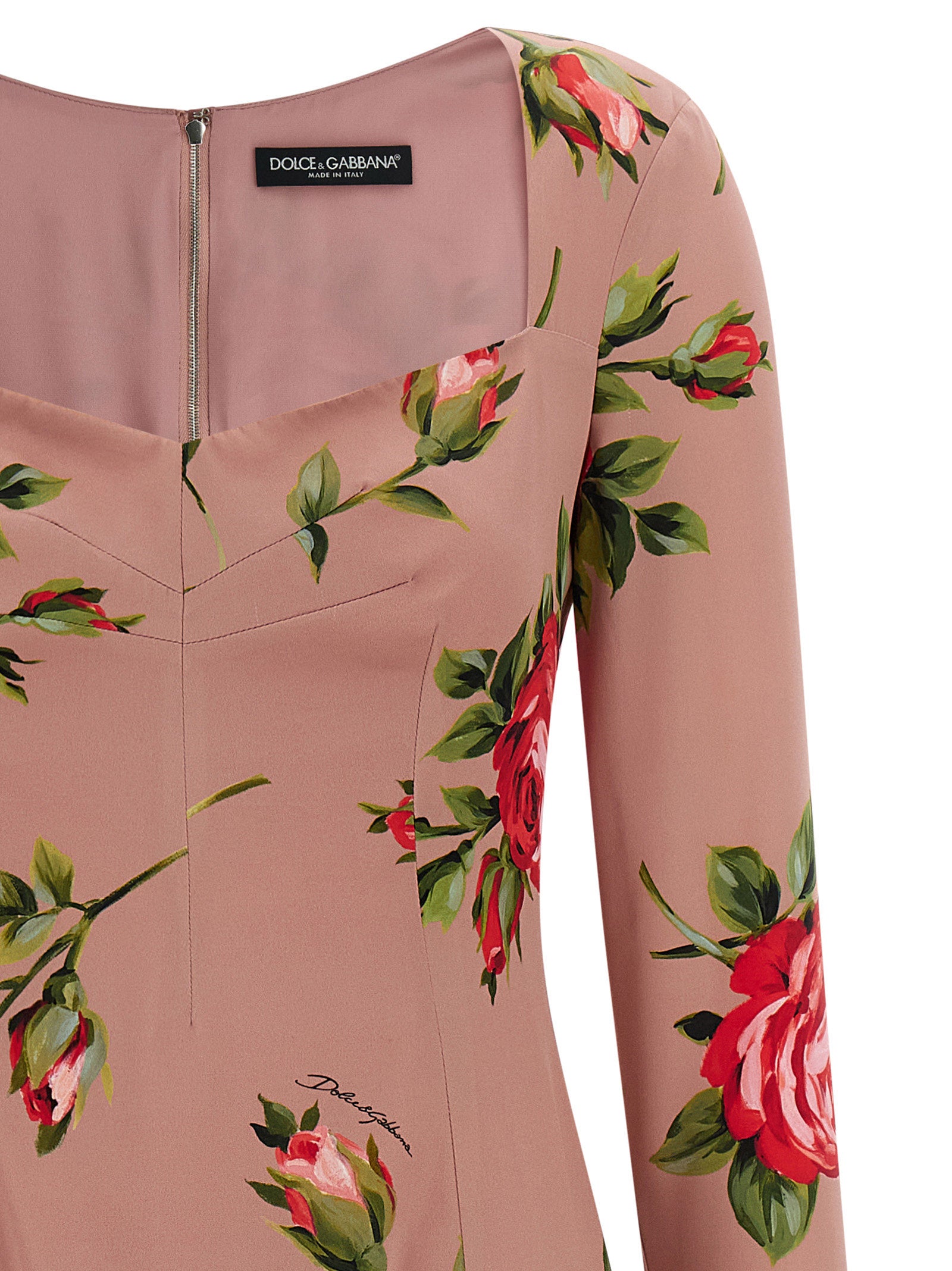 Dolce & Gabbana Multicolor Silk Midi Women's Dress
