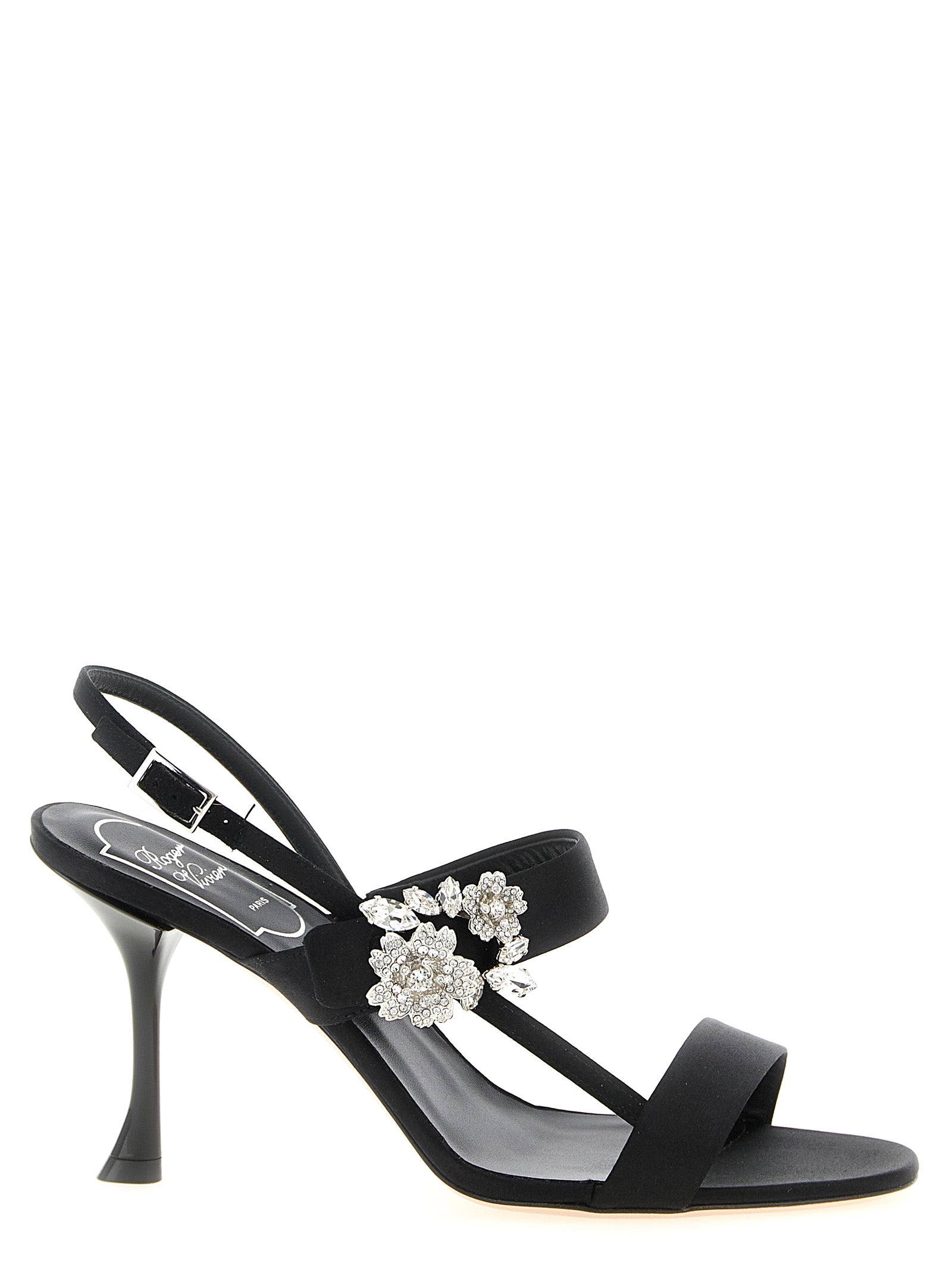 Roger Vivier Black Viscose Stiletto Heel Women's Sandals