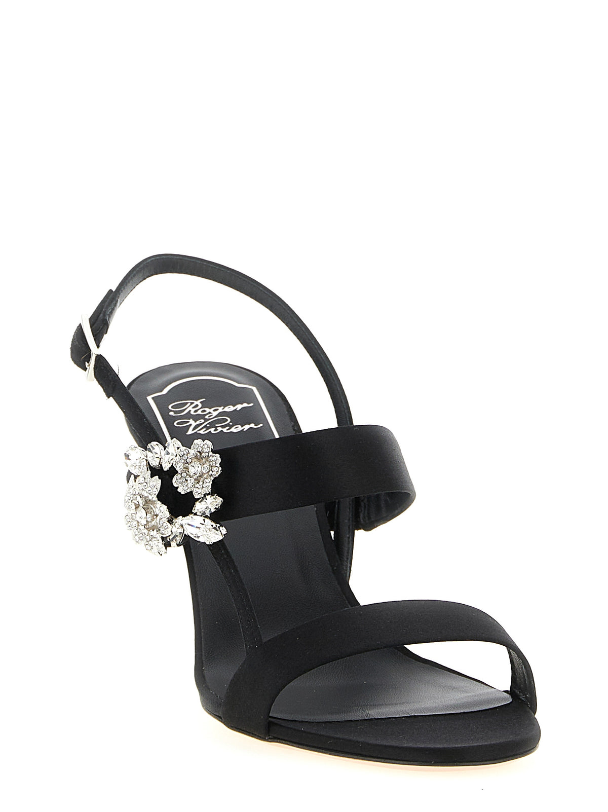 Roger Vivier Black Viscose Stiletto Heel Women's Sandals