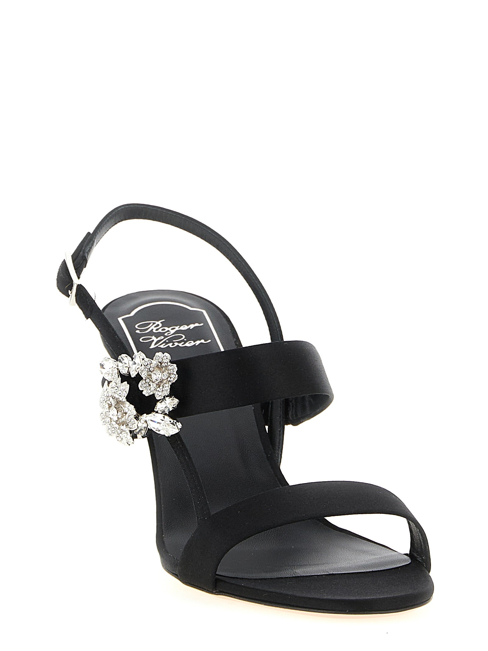 Roger Vivier Black Viscose Stiletto Heel Women's Sandals