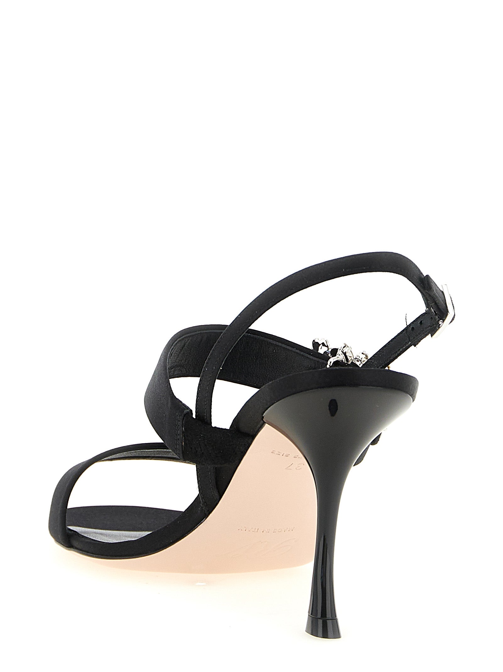 Roger Vivier Black Viscose Stiletto Heel Women's Sandals