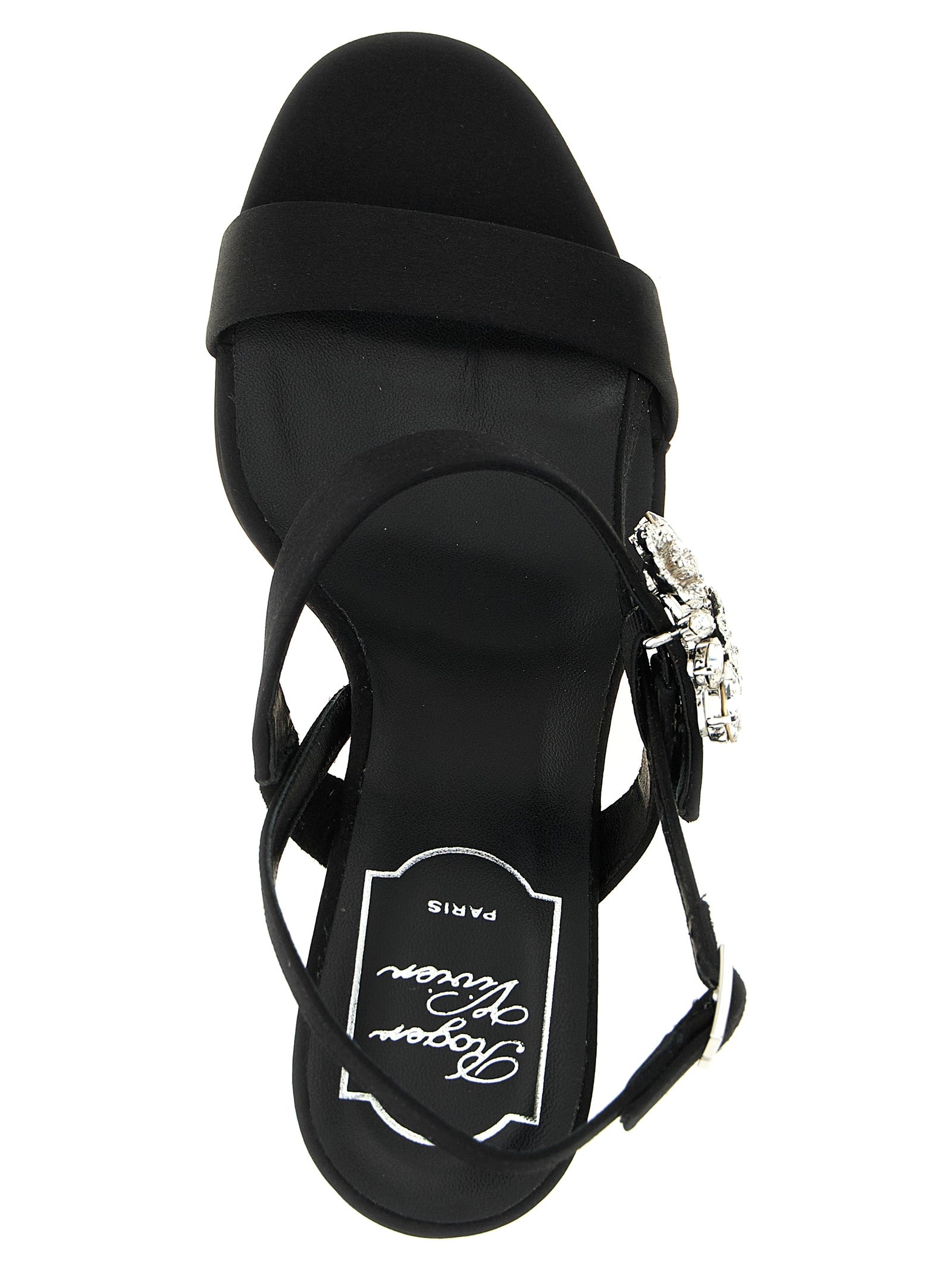 Roger Vivier Black Viscose Stiletto Heel Women's Sandals