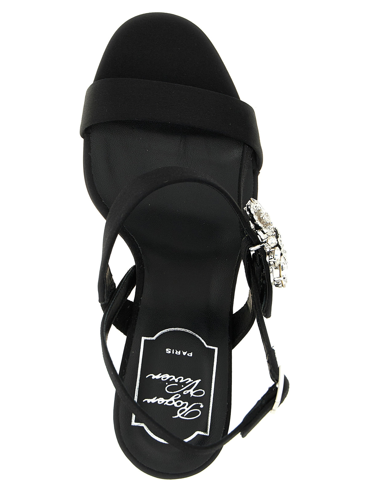 Roger Vivier Black Viscose Stiletto Heel Women's Sandals