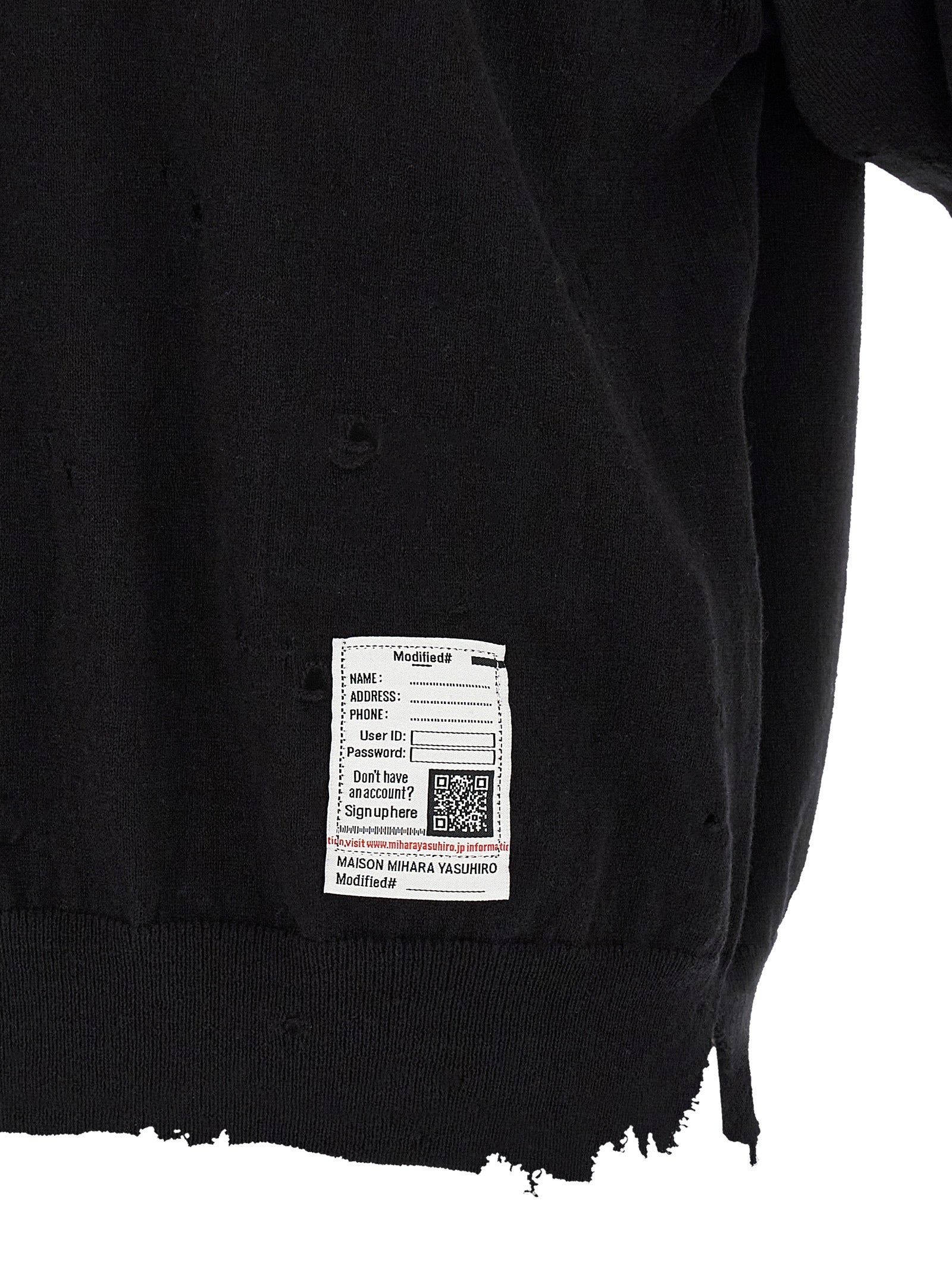Maison Mihara Yasuhiro Black Cotton Polo Men's Shirt