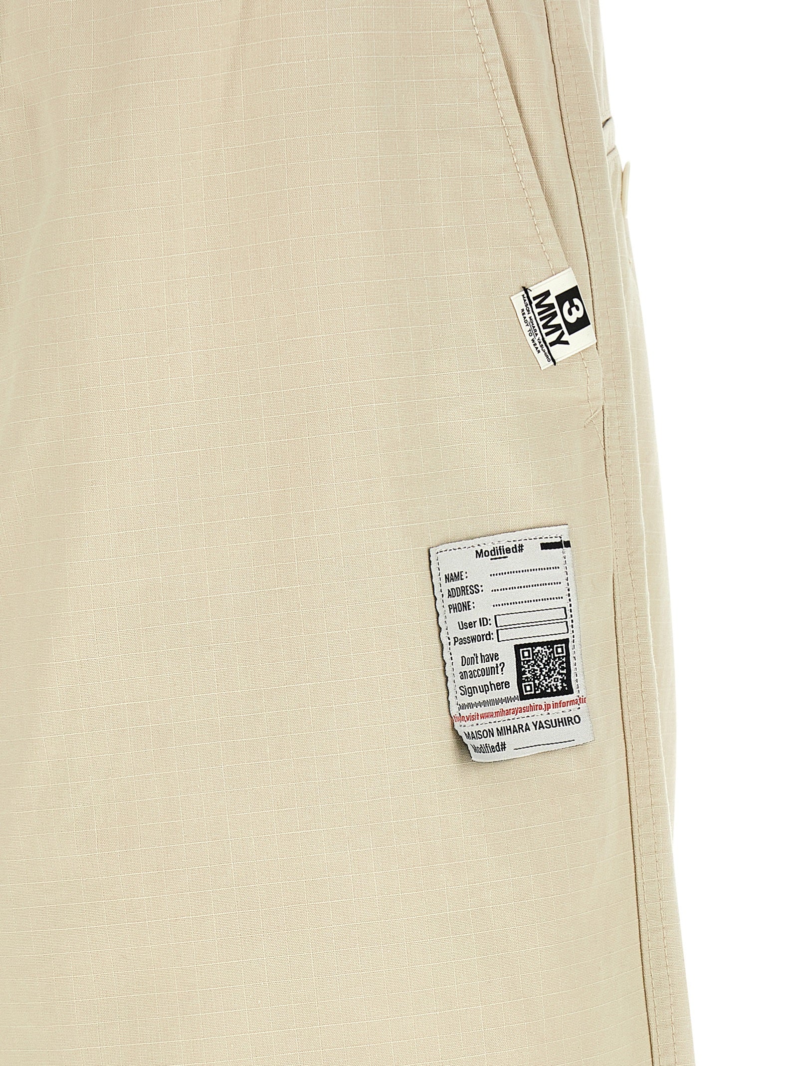 Maison Mihara Yasuhiro Beige Cotton Athletic Men's Pants