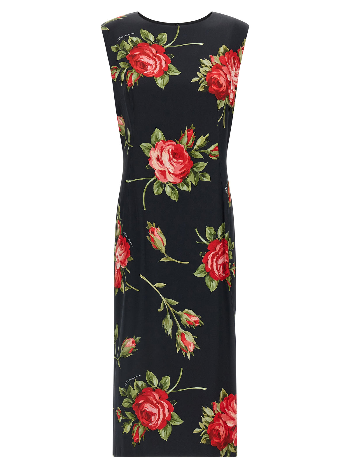 Dolce & Gabbana Black Viscose Midi Women's Dress