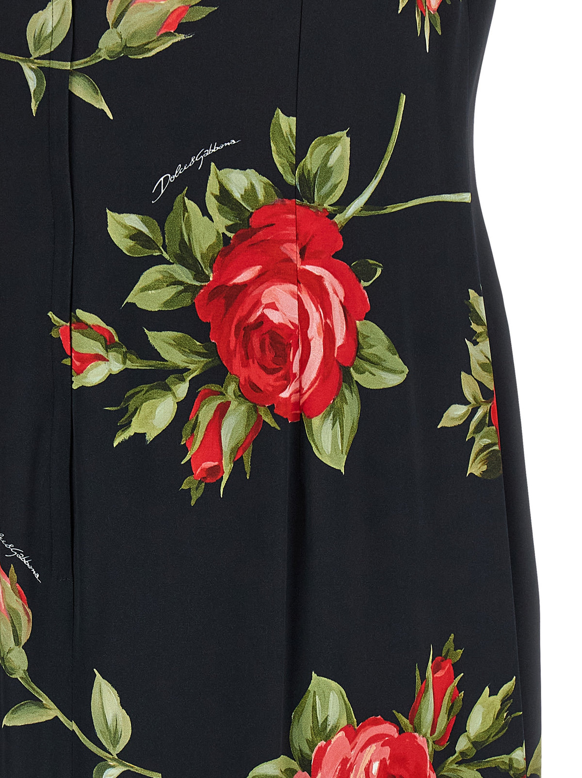 Dolce & Gabbana Black Viscose Midi Women's Dress