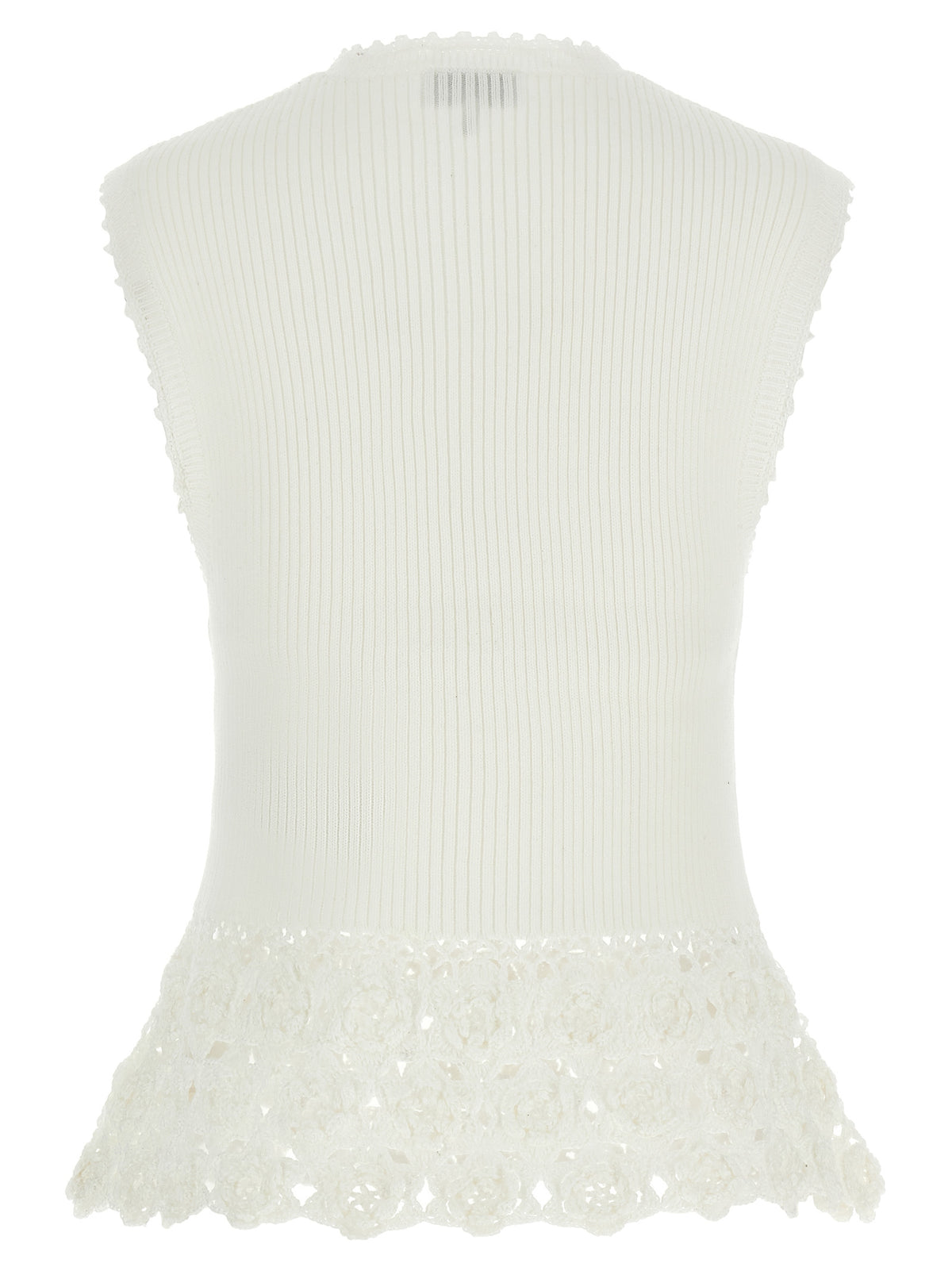 Ganni White Organic Cotton Sleeveless Women's Jacket