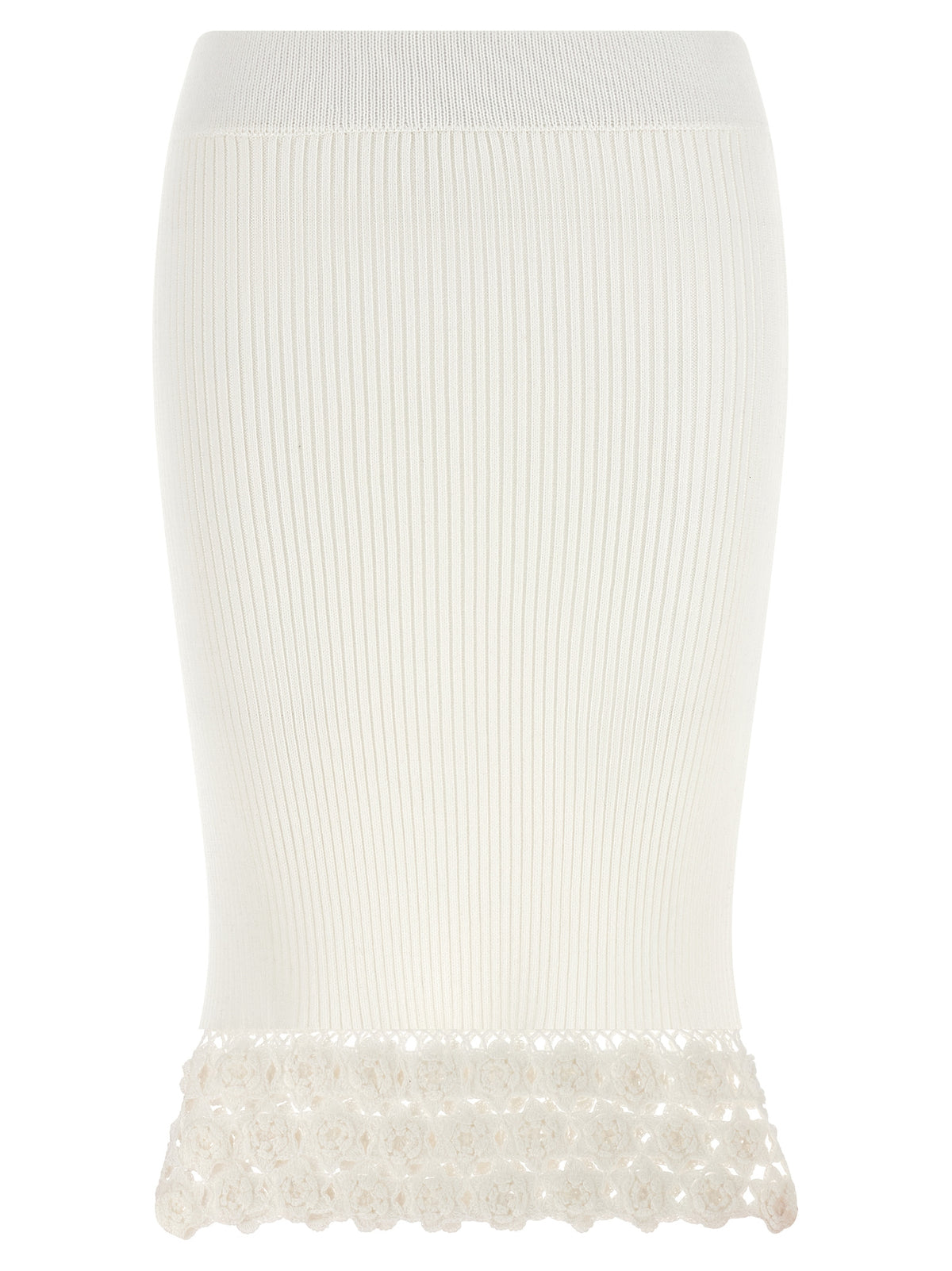 Ganni White Organic Cotton Midi Women's Skirt