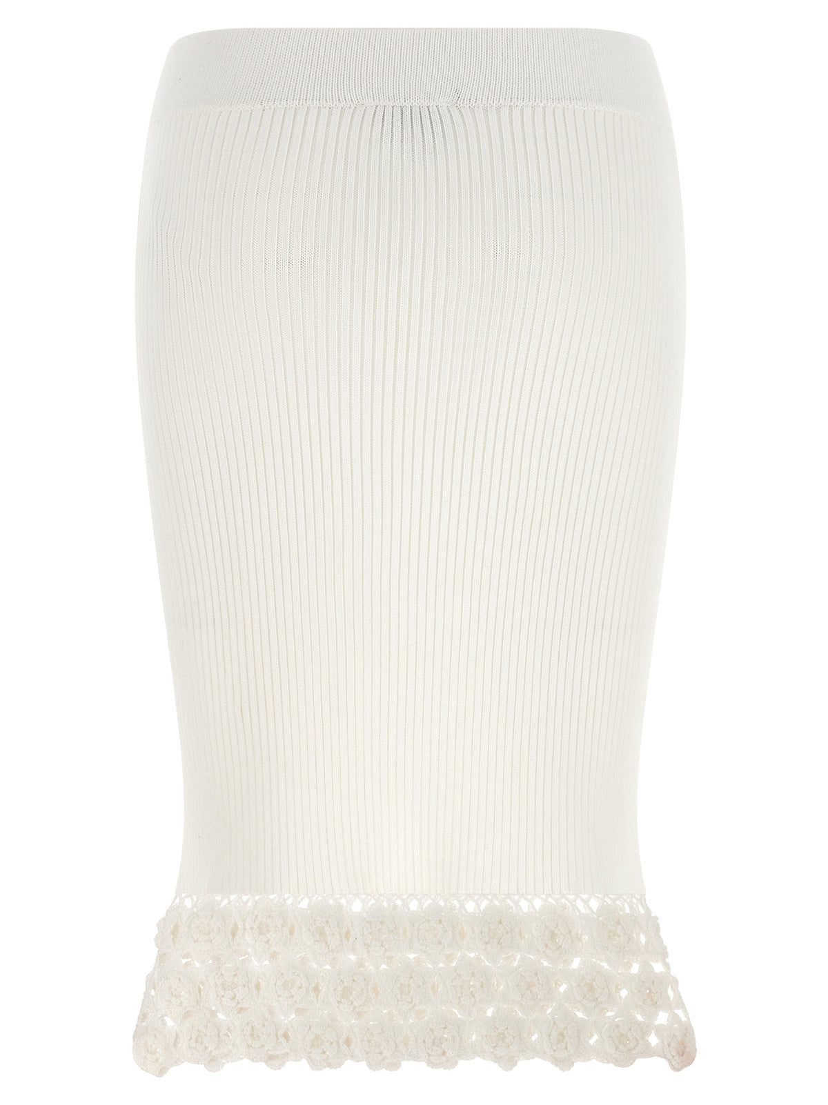 Ganni White Organic Cotton Midi Women's Skirt