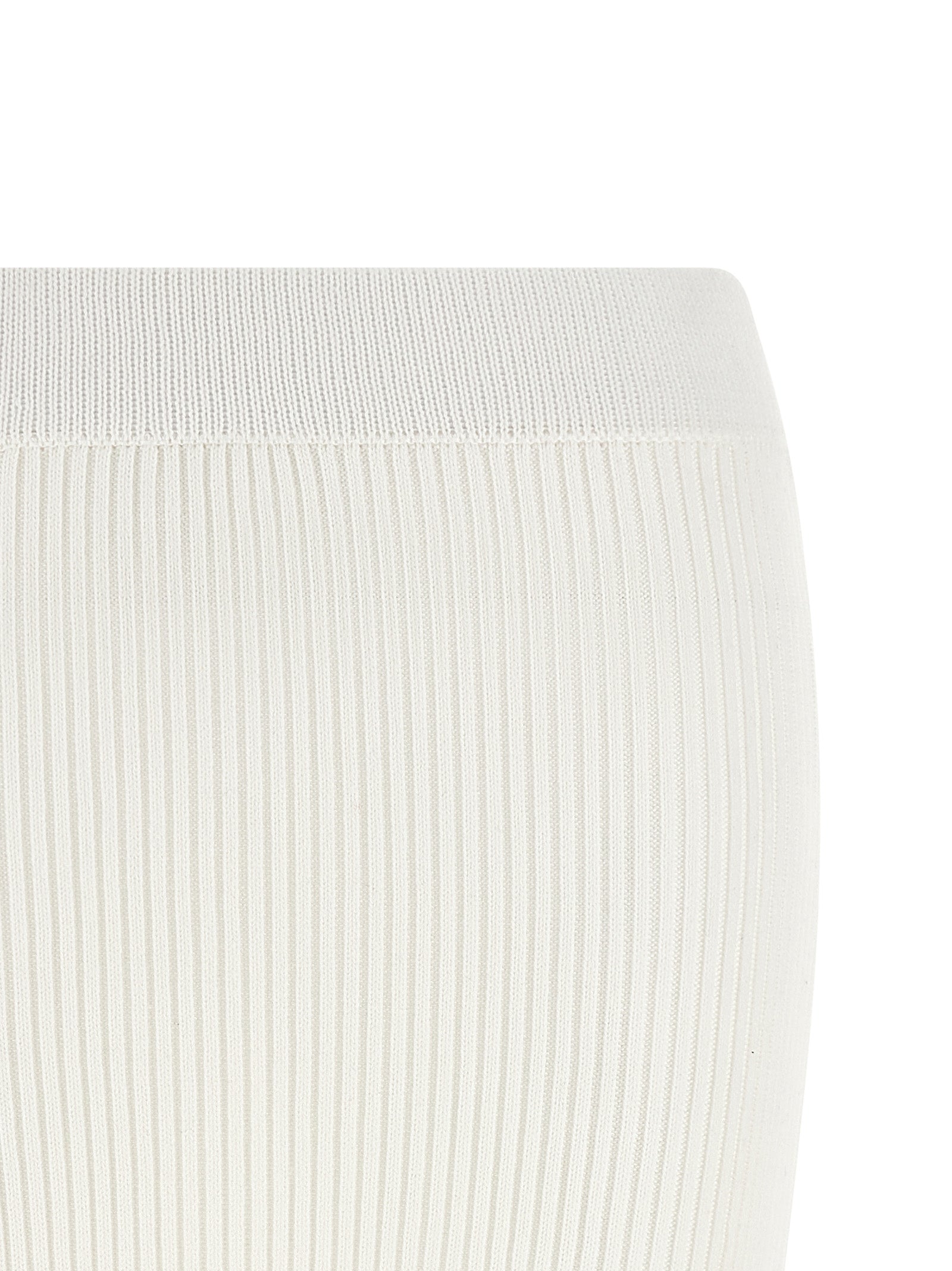 Ganni White Organic Cotton Midi Women's Skirt