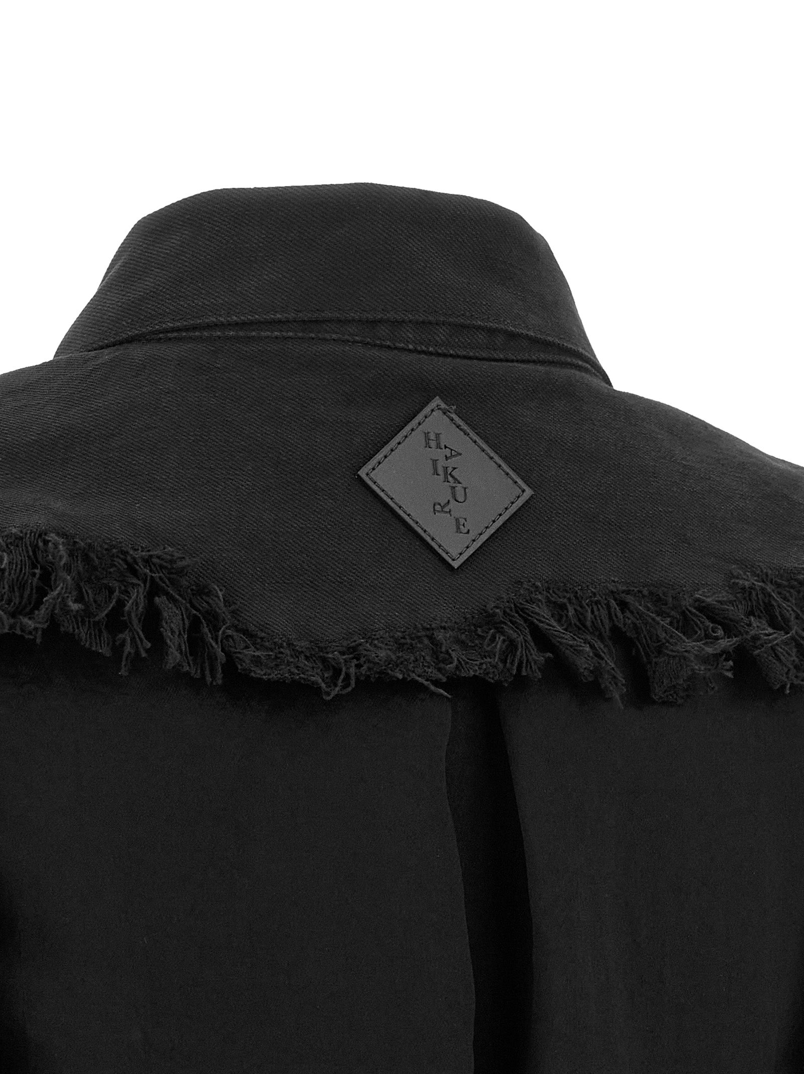 Haikure Black Cotton Sleeveless Women's Jacket