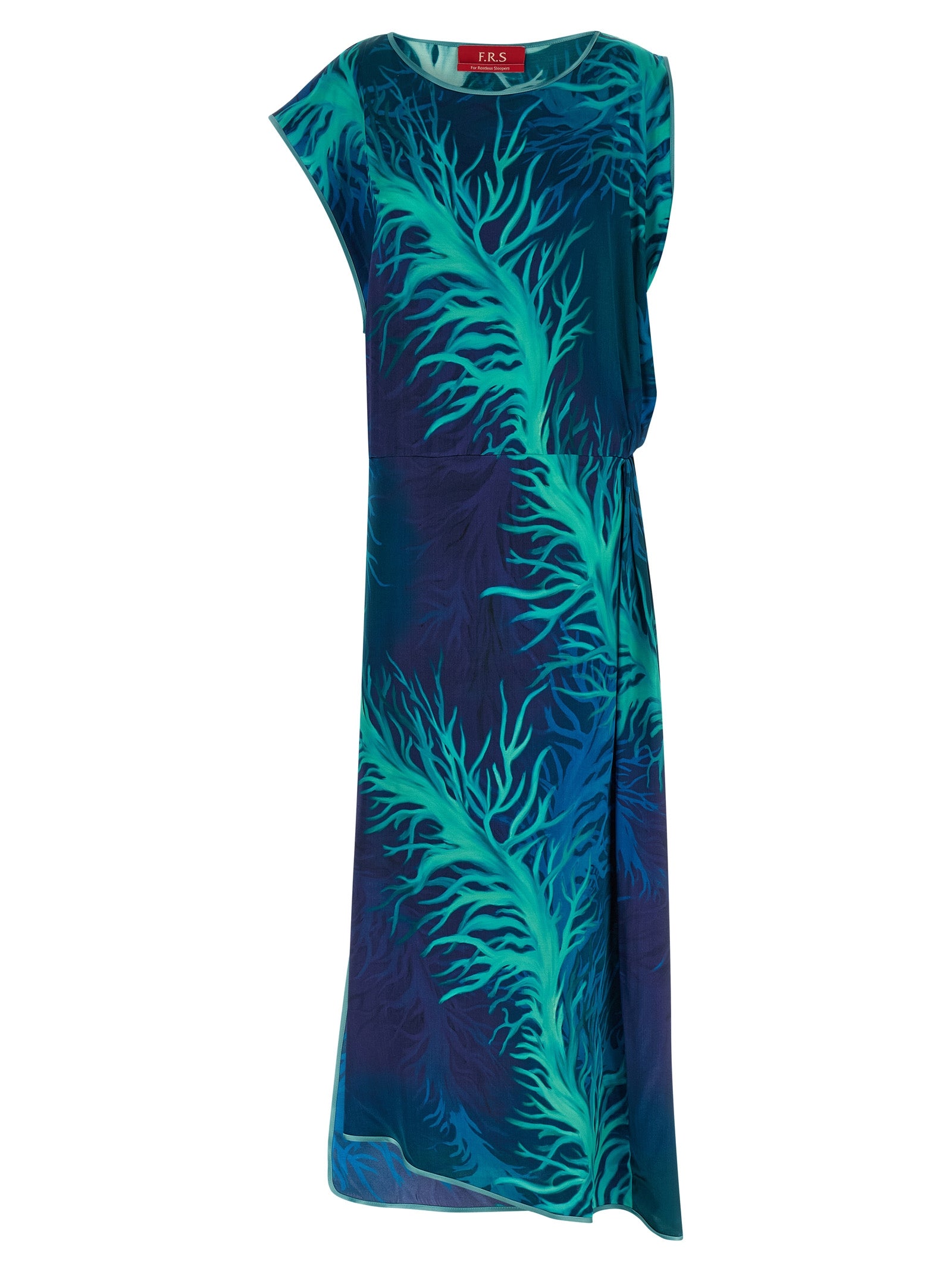 F.R.S. - FOR RESTLESS SLEEPERS Blue Viscose Long Women's Dress