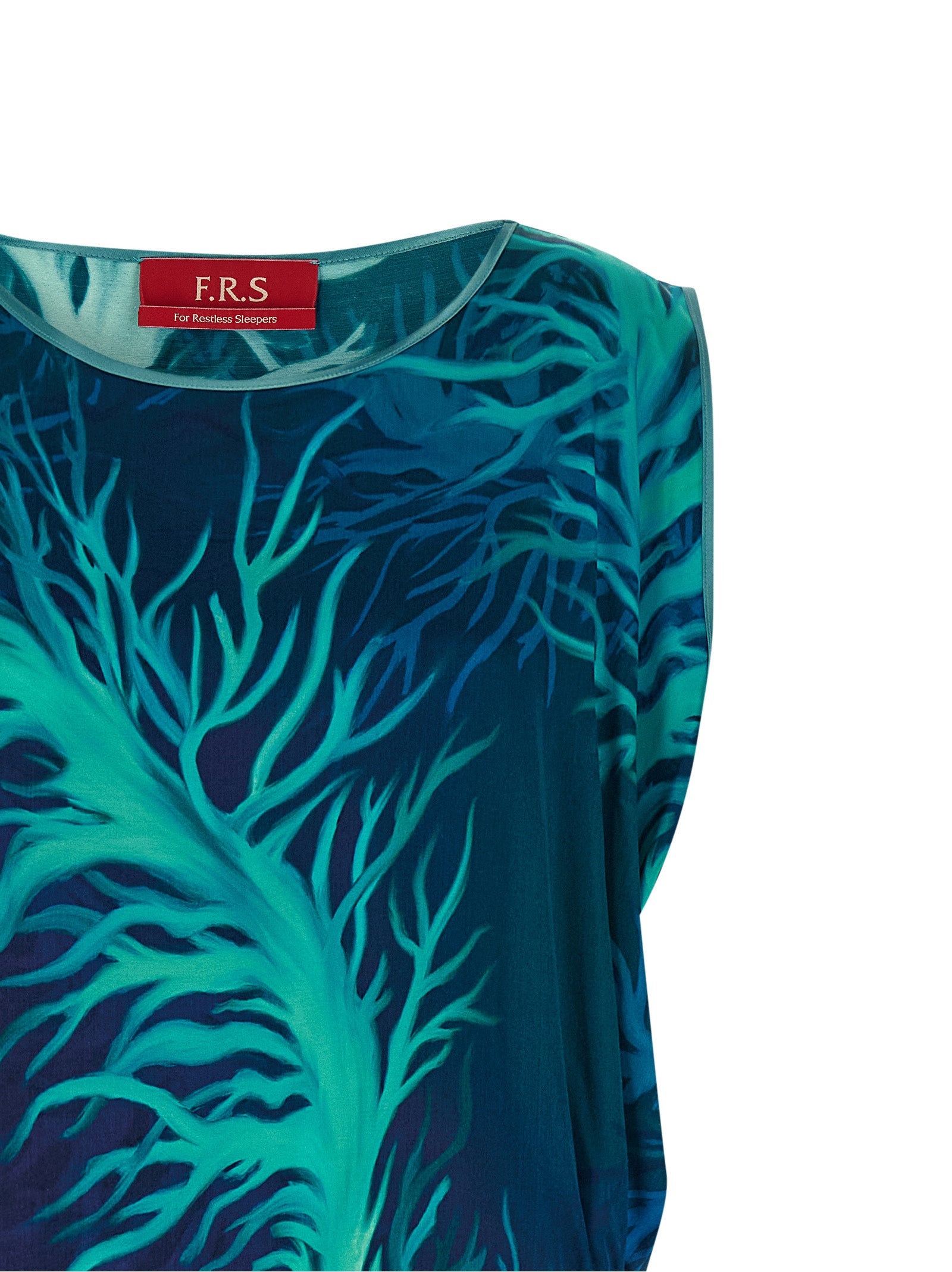 F.R.S. - FOR RESTLESS SLEEPERS Blue Viscose Long Women's Dress