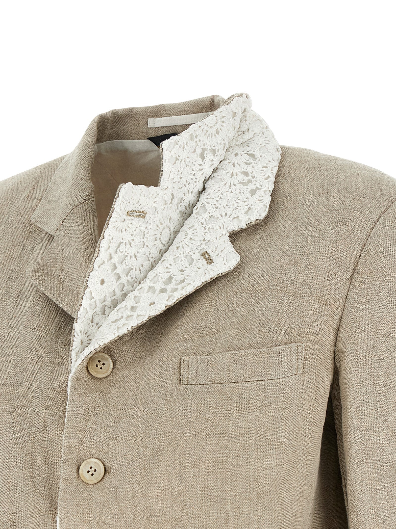 Comme Des Garçons Beige Linen Women's Blazer