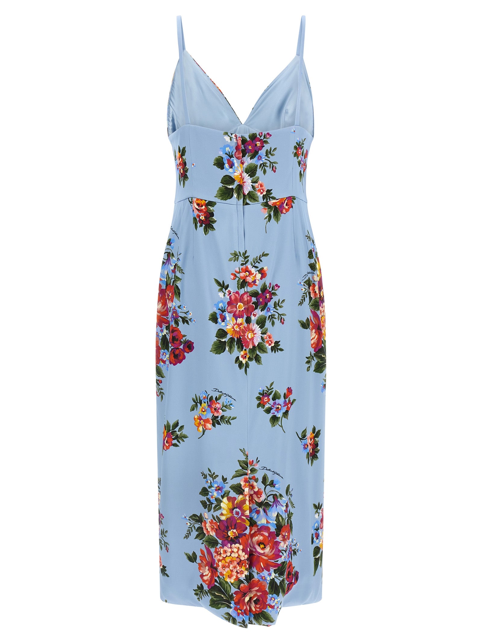 Dolce & Gabbana Blue Viscose Midi Women's Dress