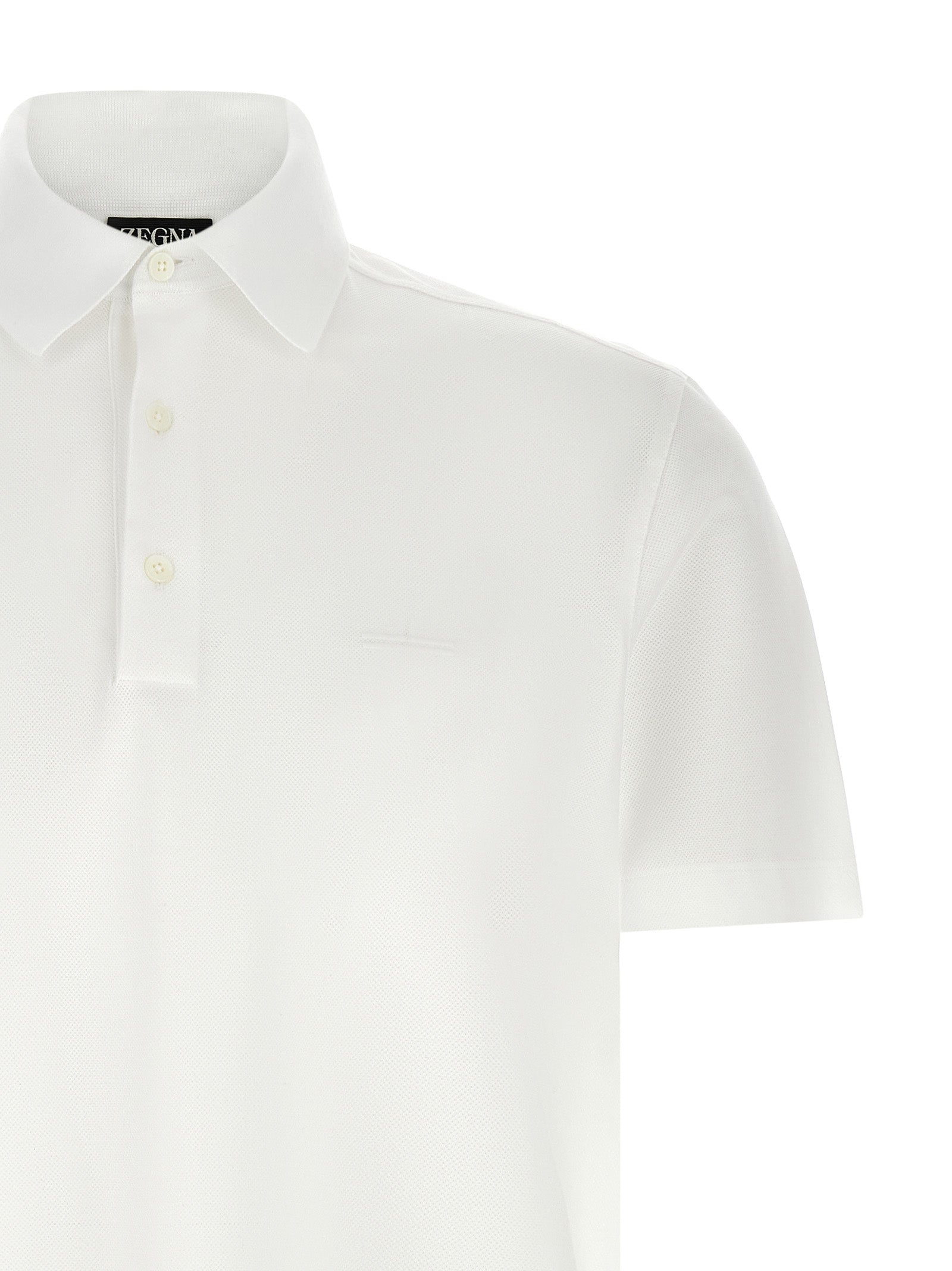 ZEGNA White Cotton Polo Men's Shirt
