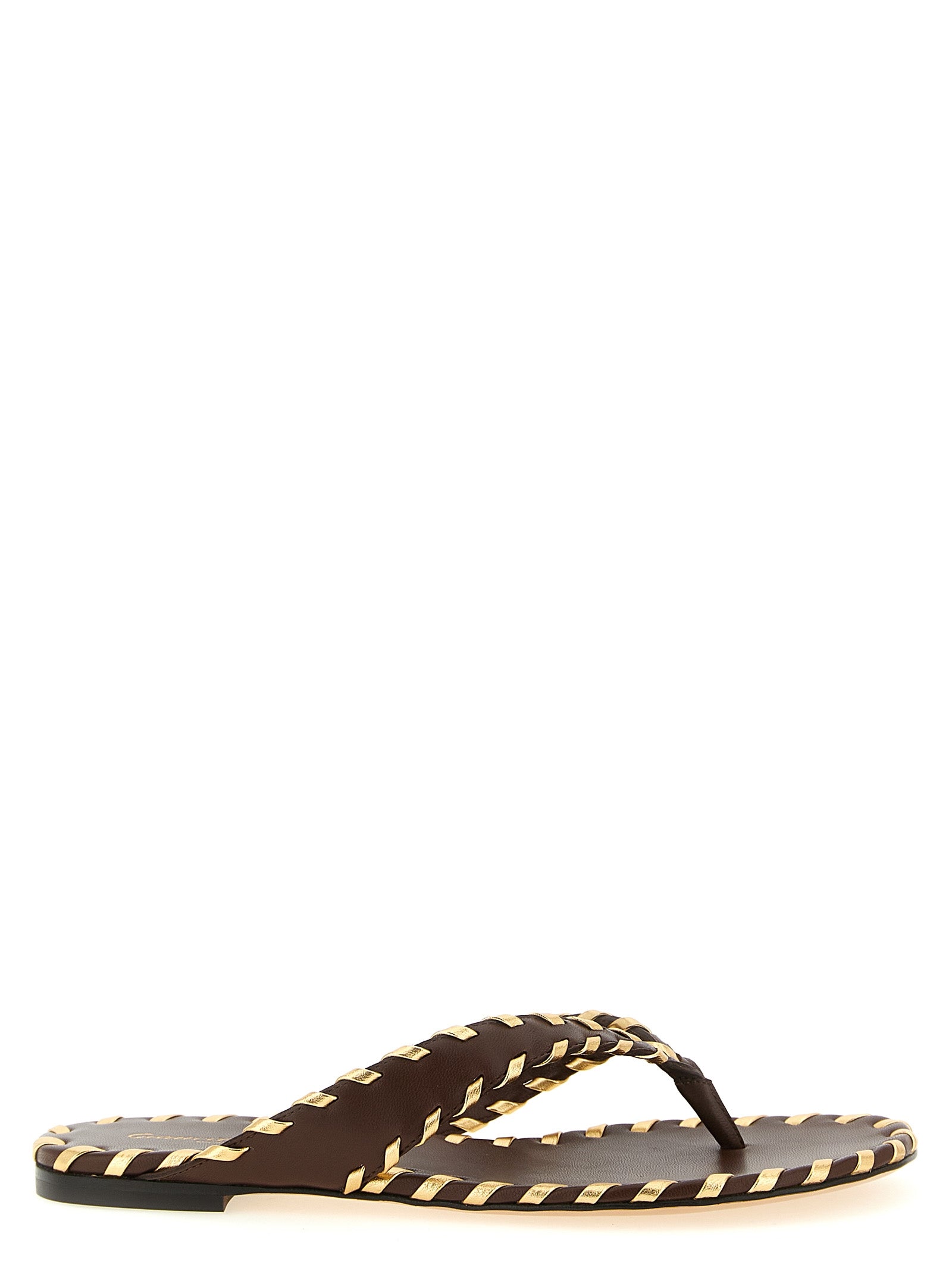 Gianvito Rossi Brown Lamb Leather Women's Slides