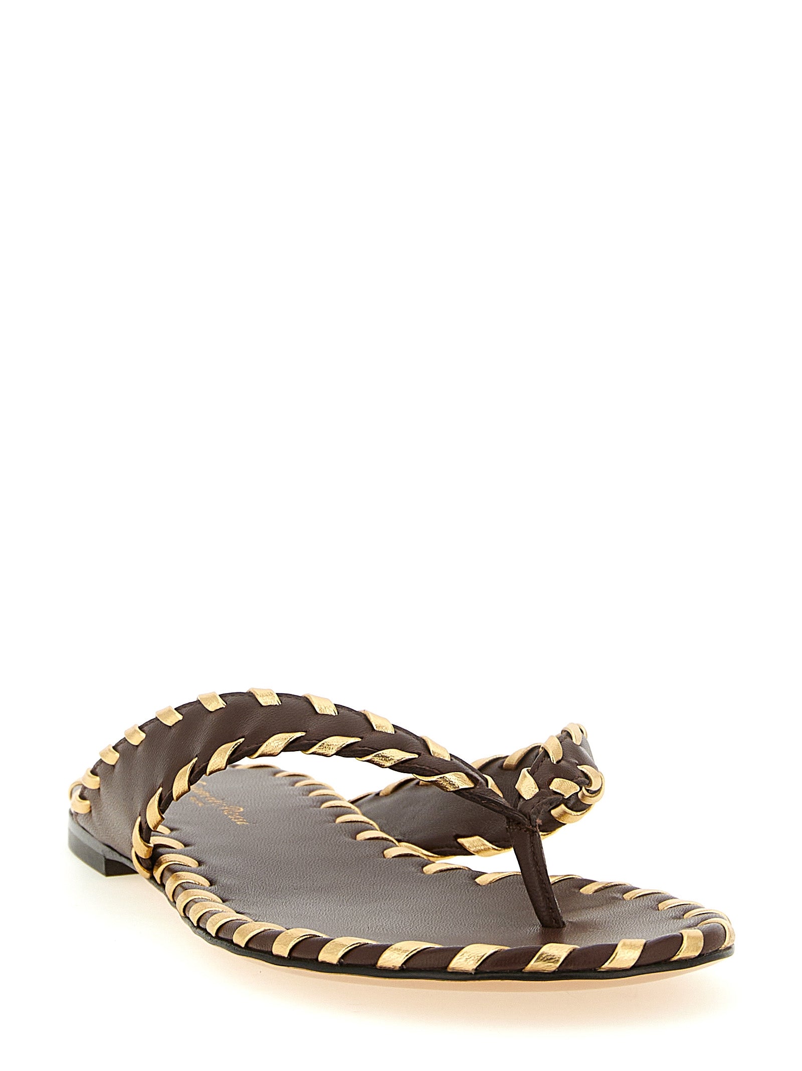 Gianvito Rossi Brown Lamb Leather Women's Slides