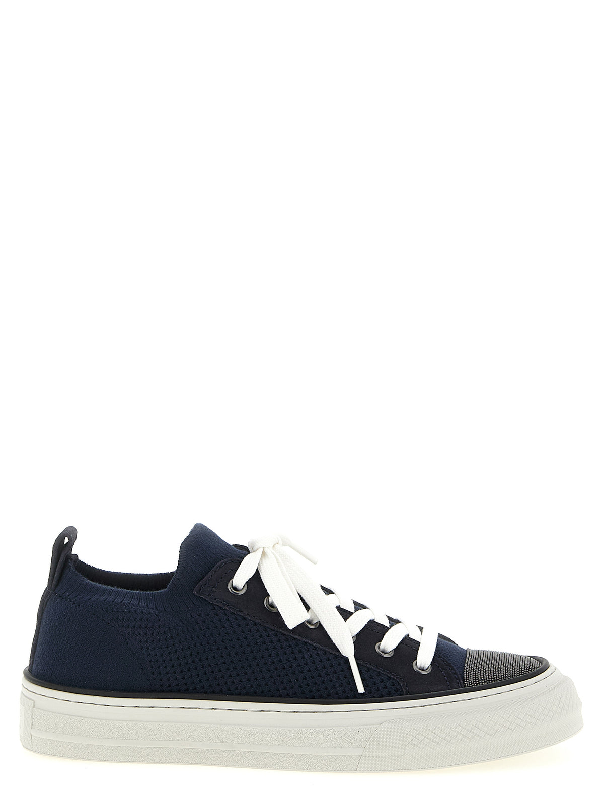 Brunello Cucinelli Blue Cotton Low Top Women's Sneakers