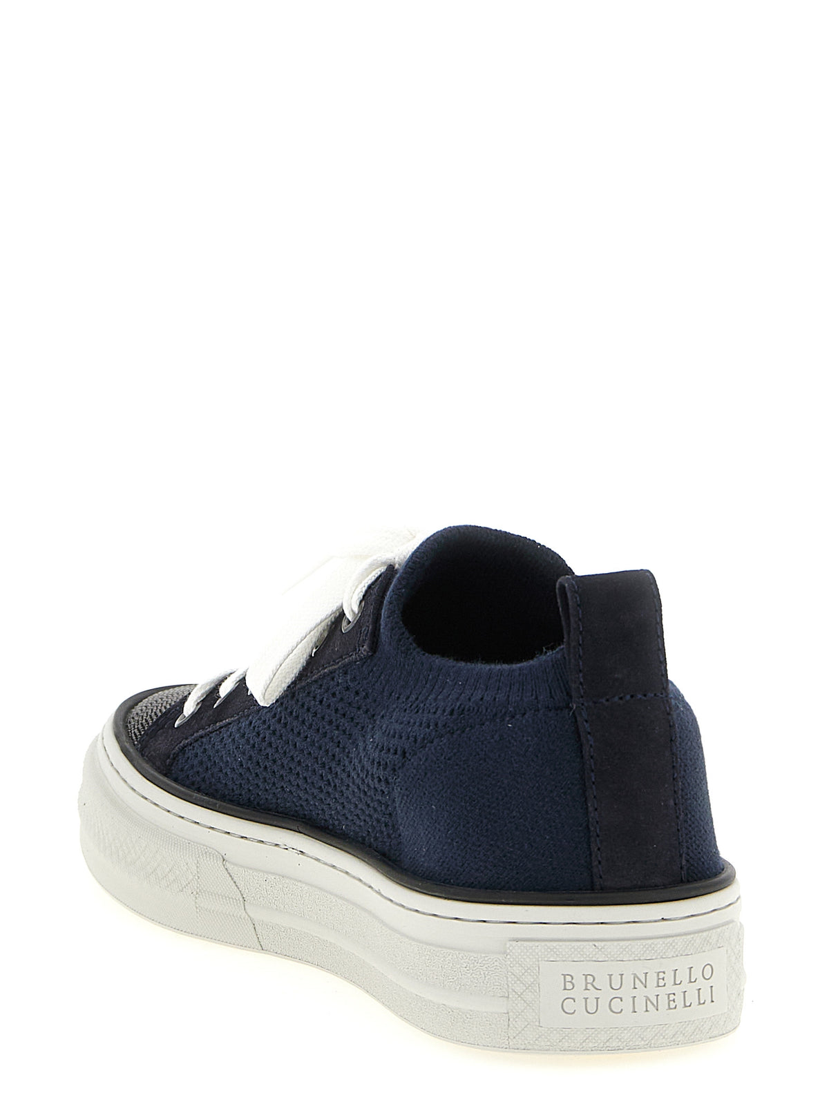 Brunello Cucinelli Blue Cotton Low Top Women's Sneakers