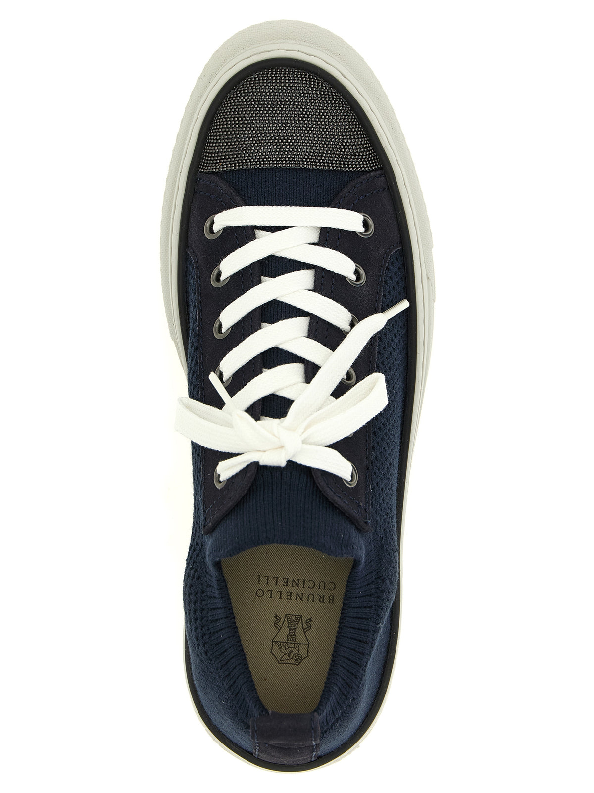 Brunello Cucinelli Blue Cotton Low Top Women's Sneakers
