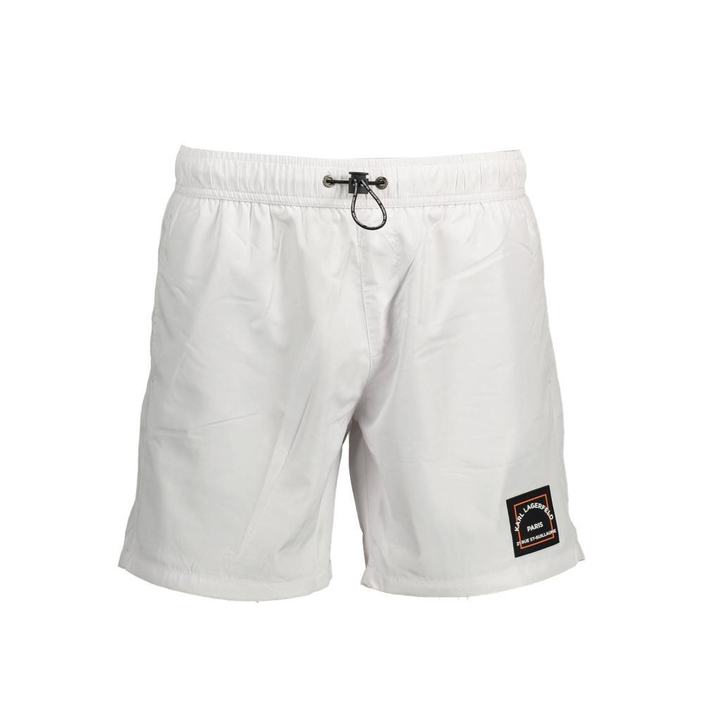 Karl Lagerfeld Bianco Polyester Men's Swim Men's Boxer
