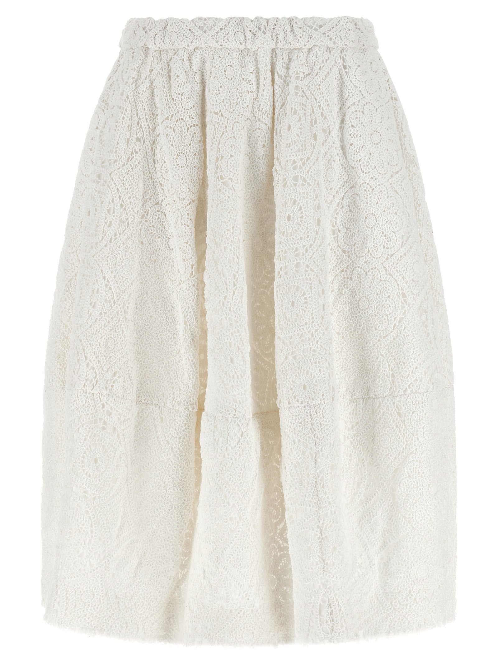 Comme Des Garçons White Cotton Midi Women's Skirt