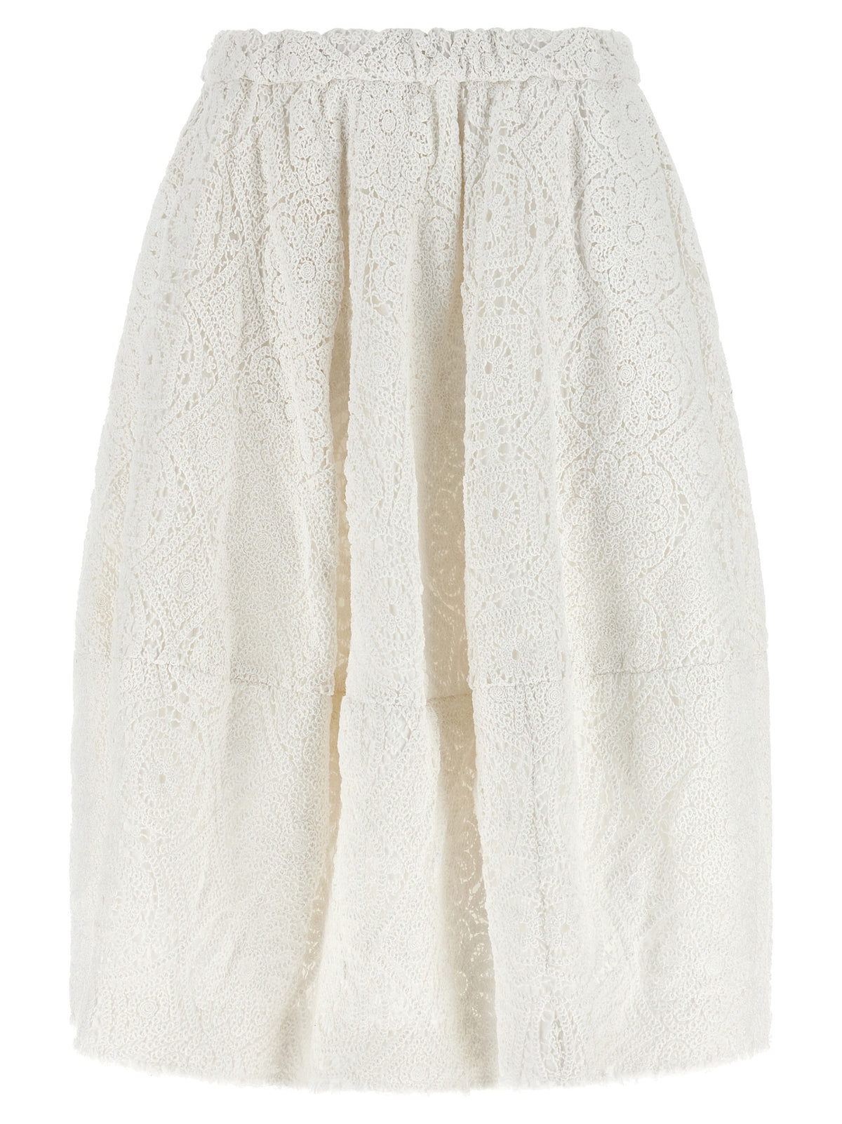 Comme Des Garçons White Cotton Midi Women's Skirt