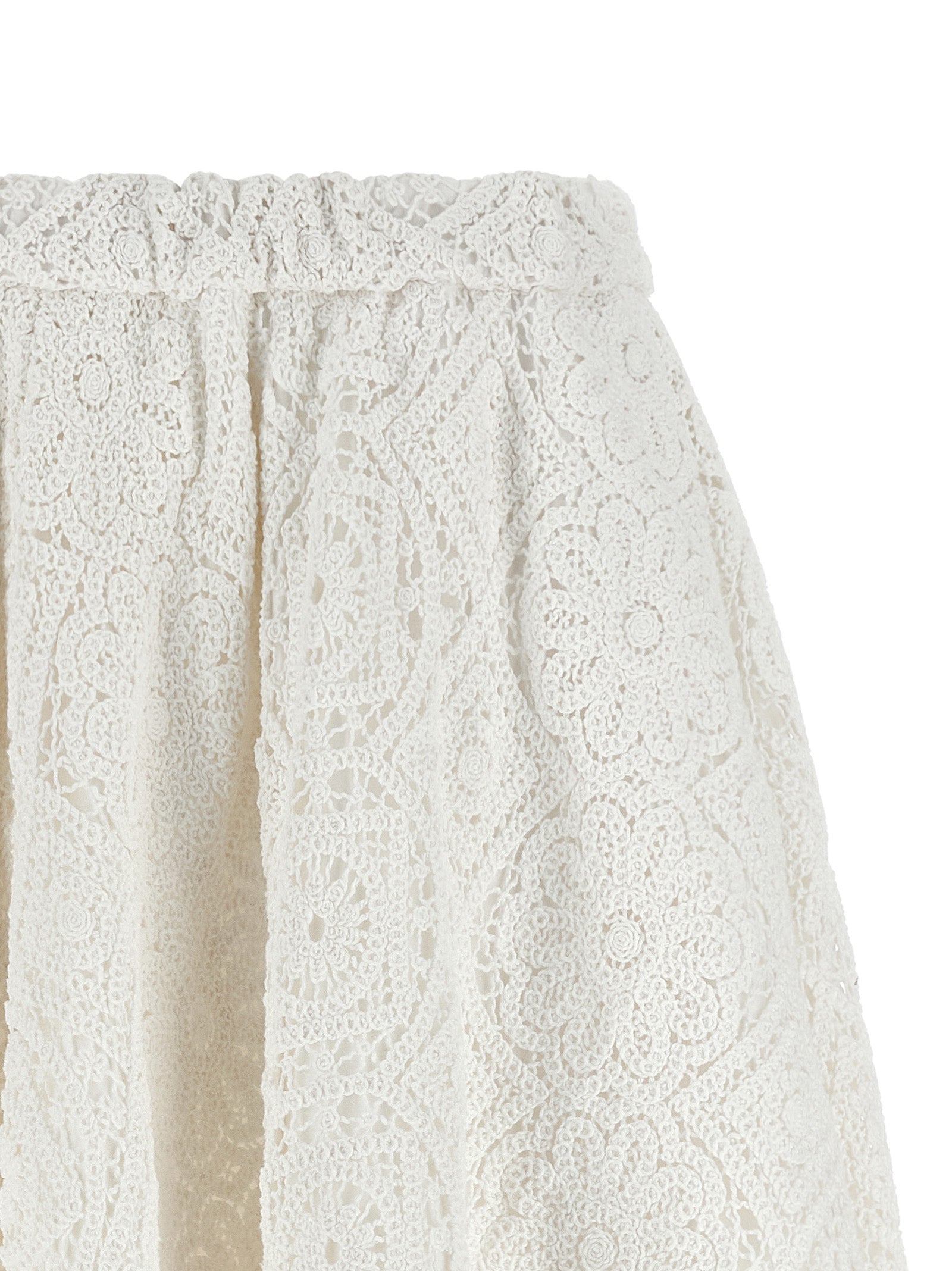 Comme Des Garçons White Cotton Midi Women's Skirt