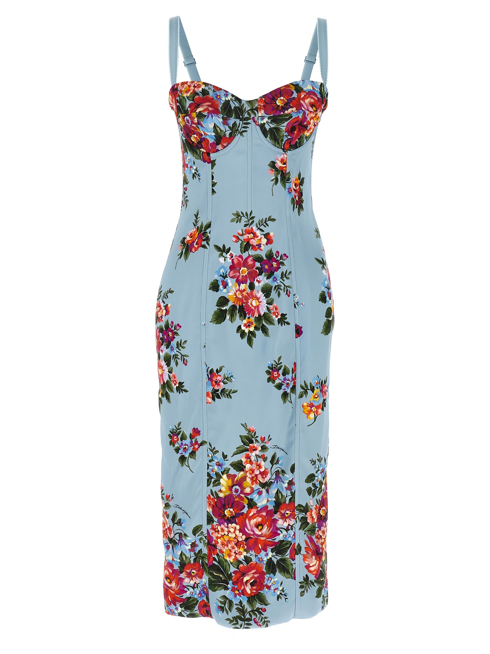 Dolce & Gabbana Blue Viscose Midi Women's Dress
