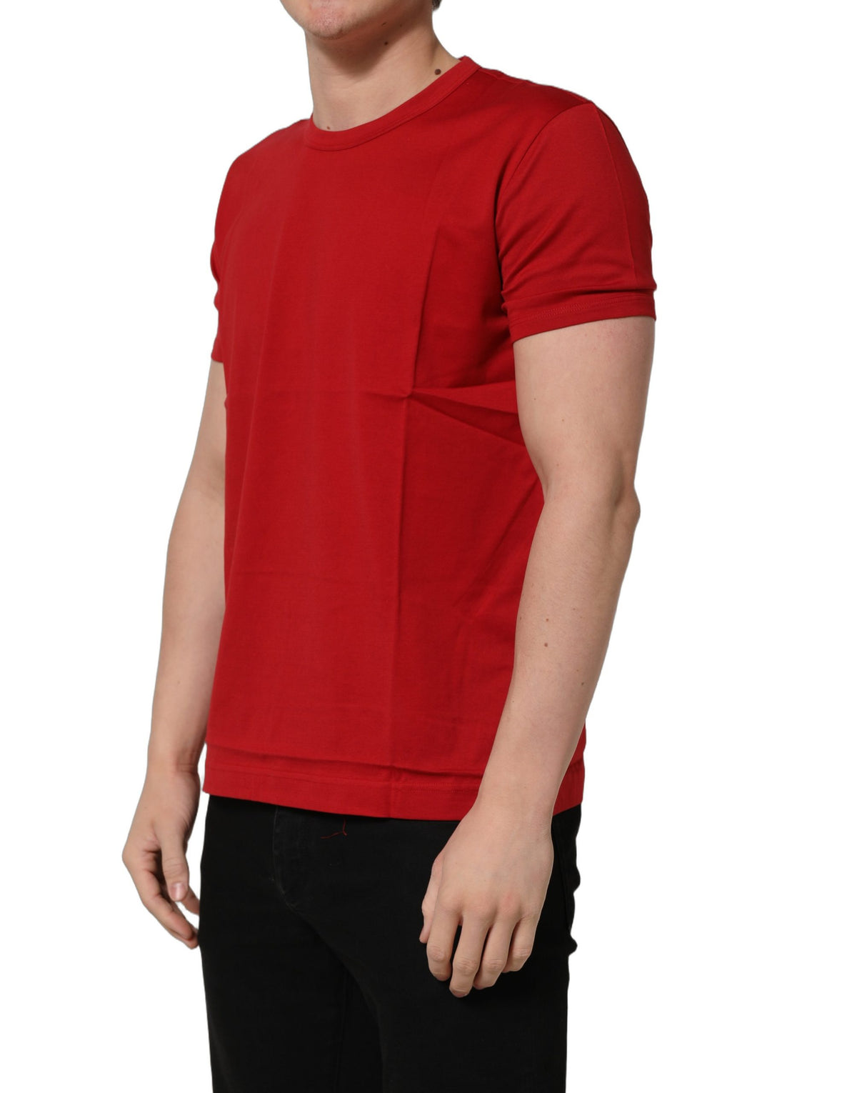 Dolce & Gabbana Red Goodluck 2023 Cotton Crew Neck Men's T-shirt